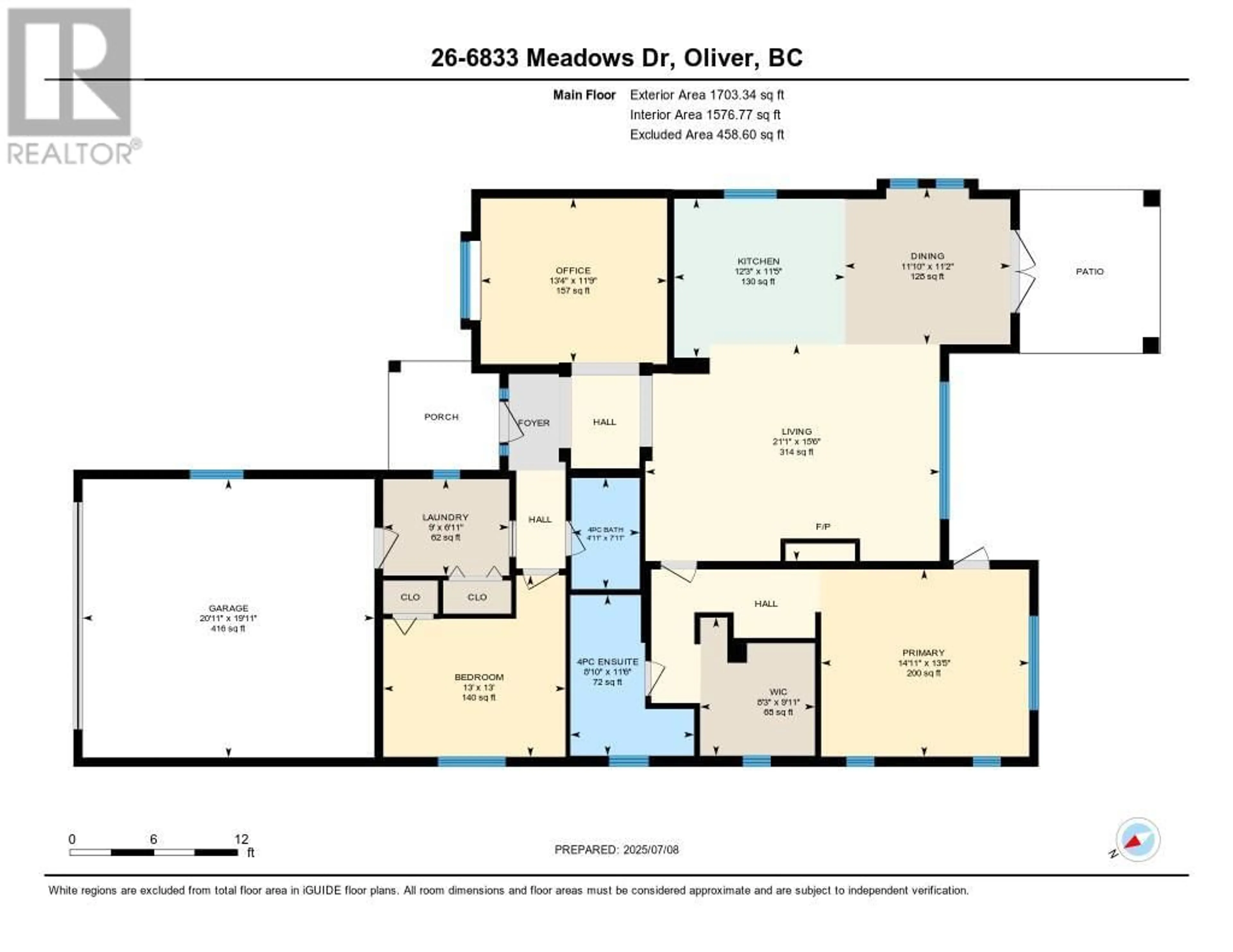 Floor plan for 26 - 6833 MEADOWS DRIVE, Oliver British Columbia V0H1T4
