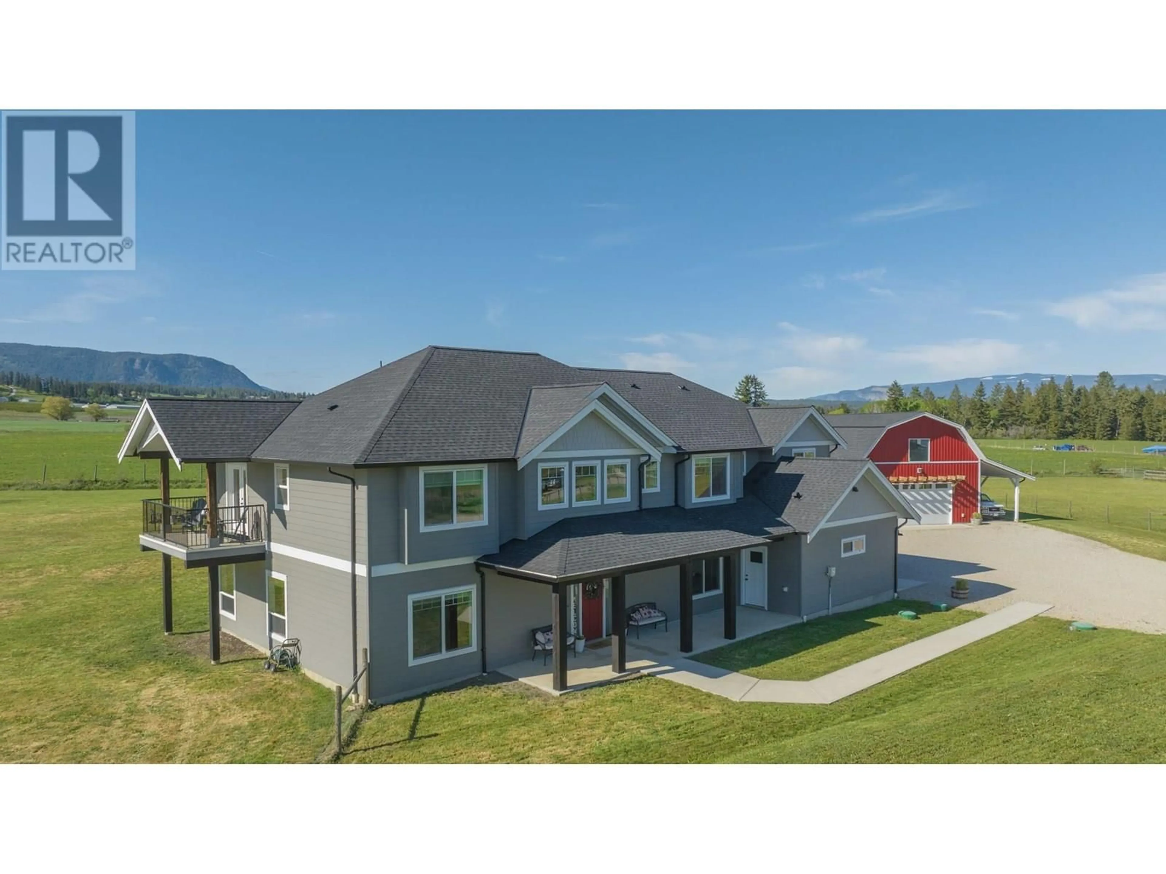 A pic from outside/outdoor area/front of a property/back of a property/a pic from drone, mountain view for 4160 NOBLE ROAD, Spallumcheen British Columbia V4Y0K8