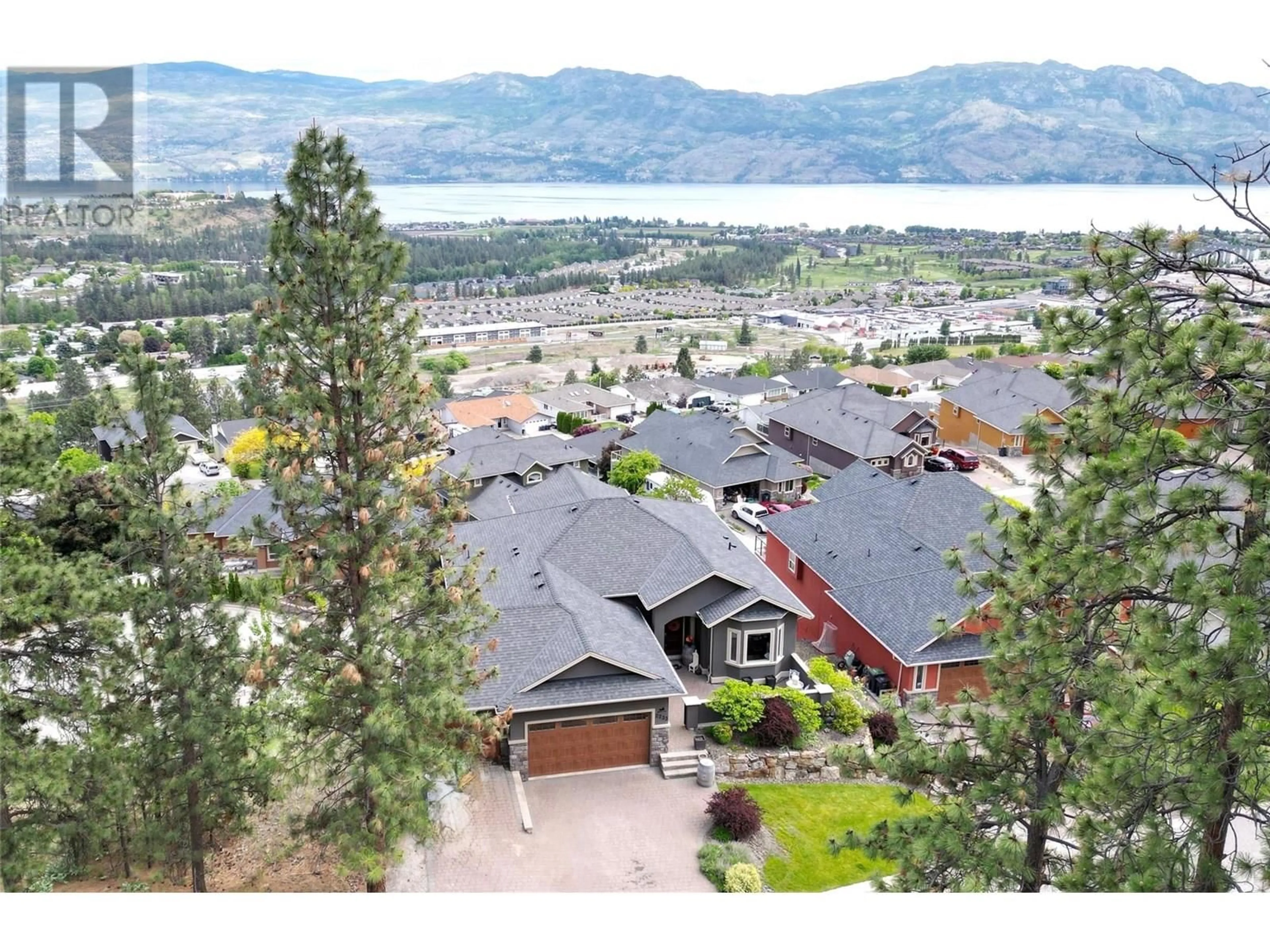 A pic from outside/outdoor area/front of a property/back of a property/a pic from drone, mountain view for 2233 HIHANNAH DRIVE, West Kelowna British Columbia V4T3C9