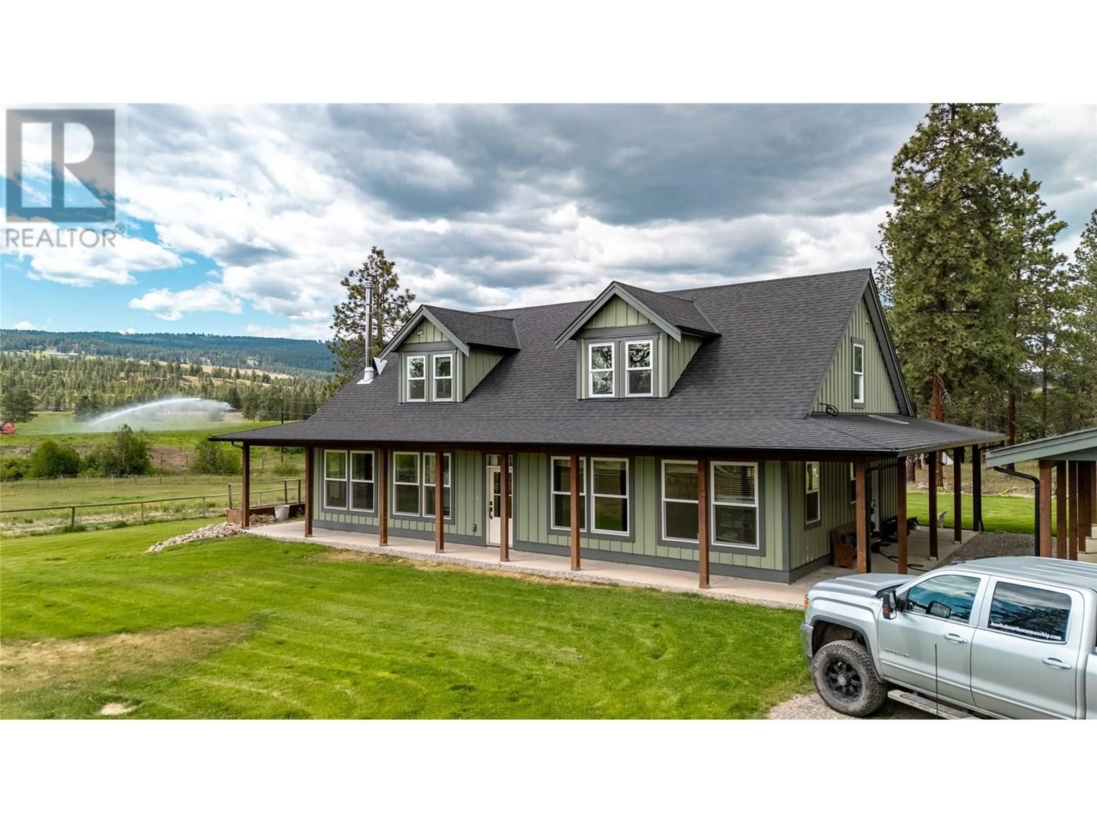 A pic from outside/outdoor area/front of a property/back of a property/a pic from drone, mountain view for 422 HUEY ROAD, Princeton British Columbia V0X1W0