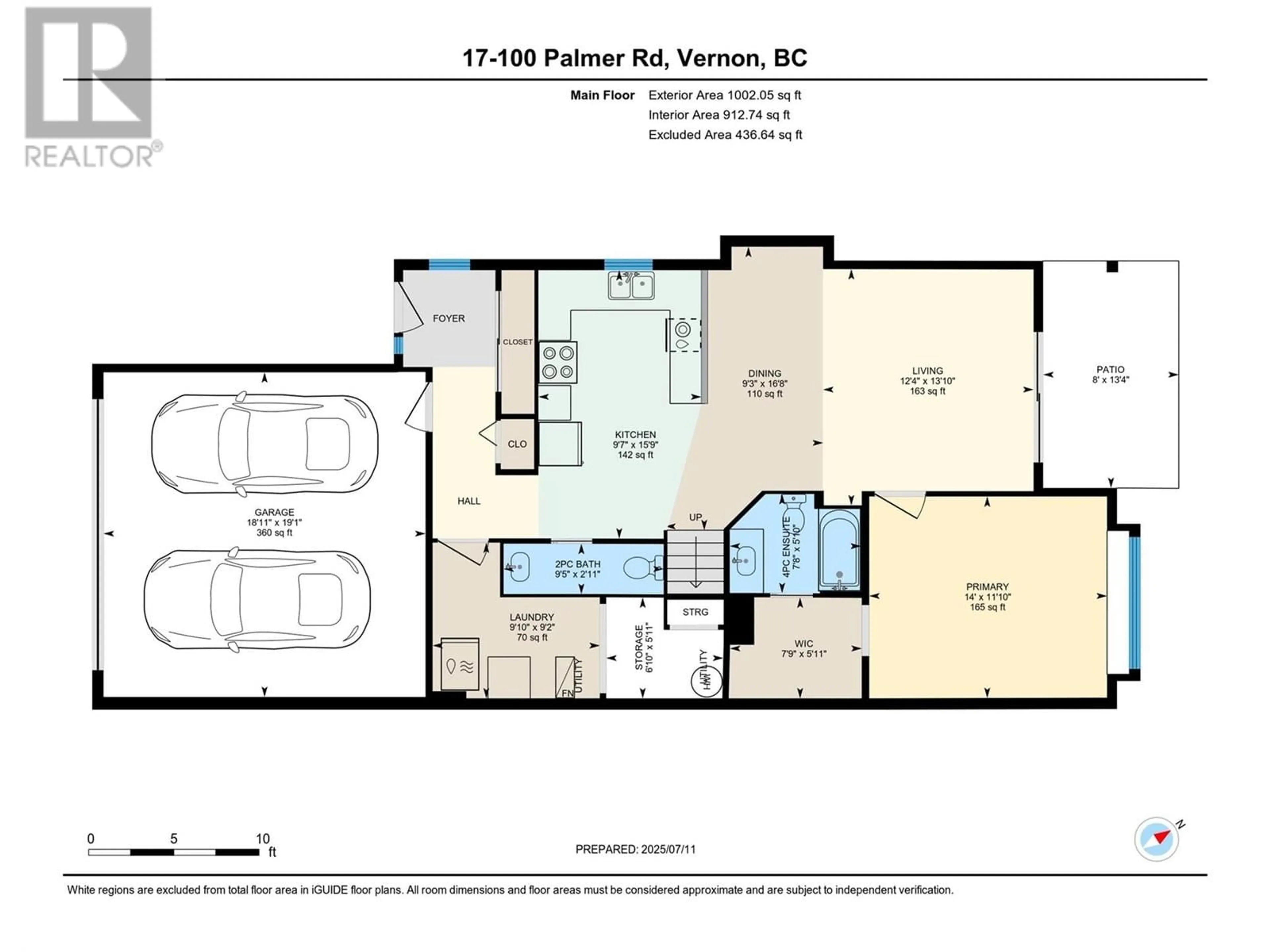 Floor plan for 17 - 100 PALMER ROAD, Vernon British Columbia V1H2H8