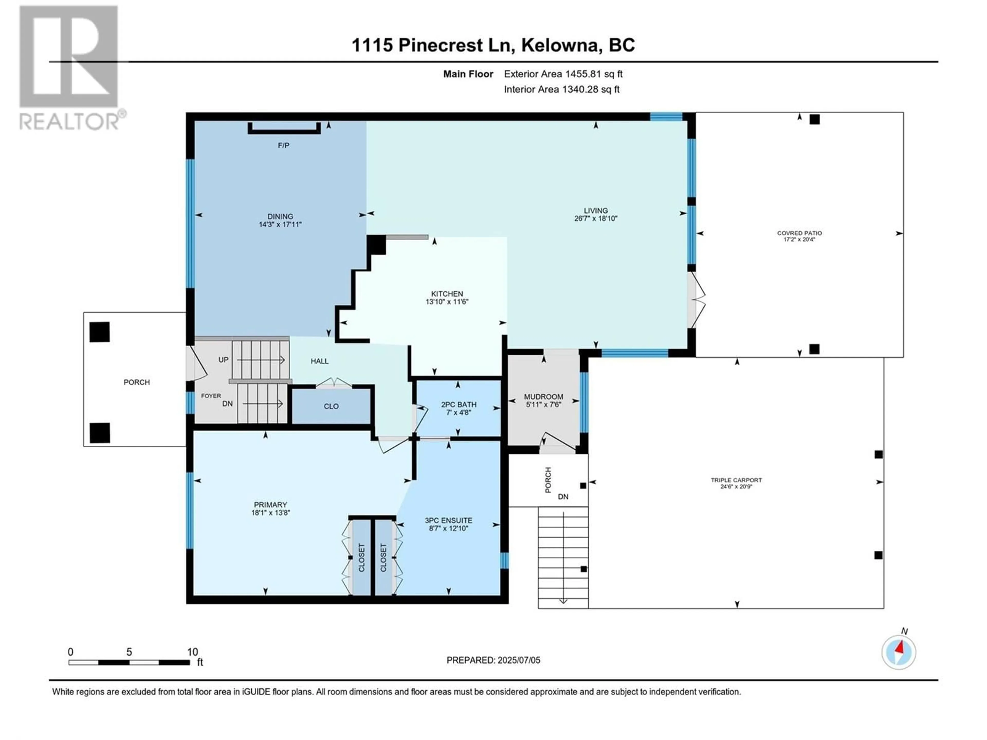Floor plan for 1115 PINECREST LANE, Kelowna British Columbia V1Y4L4