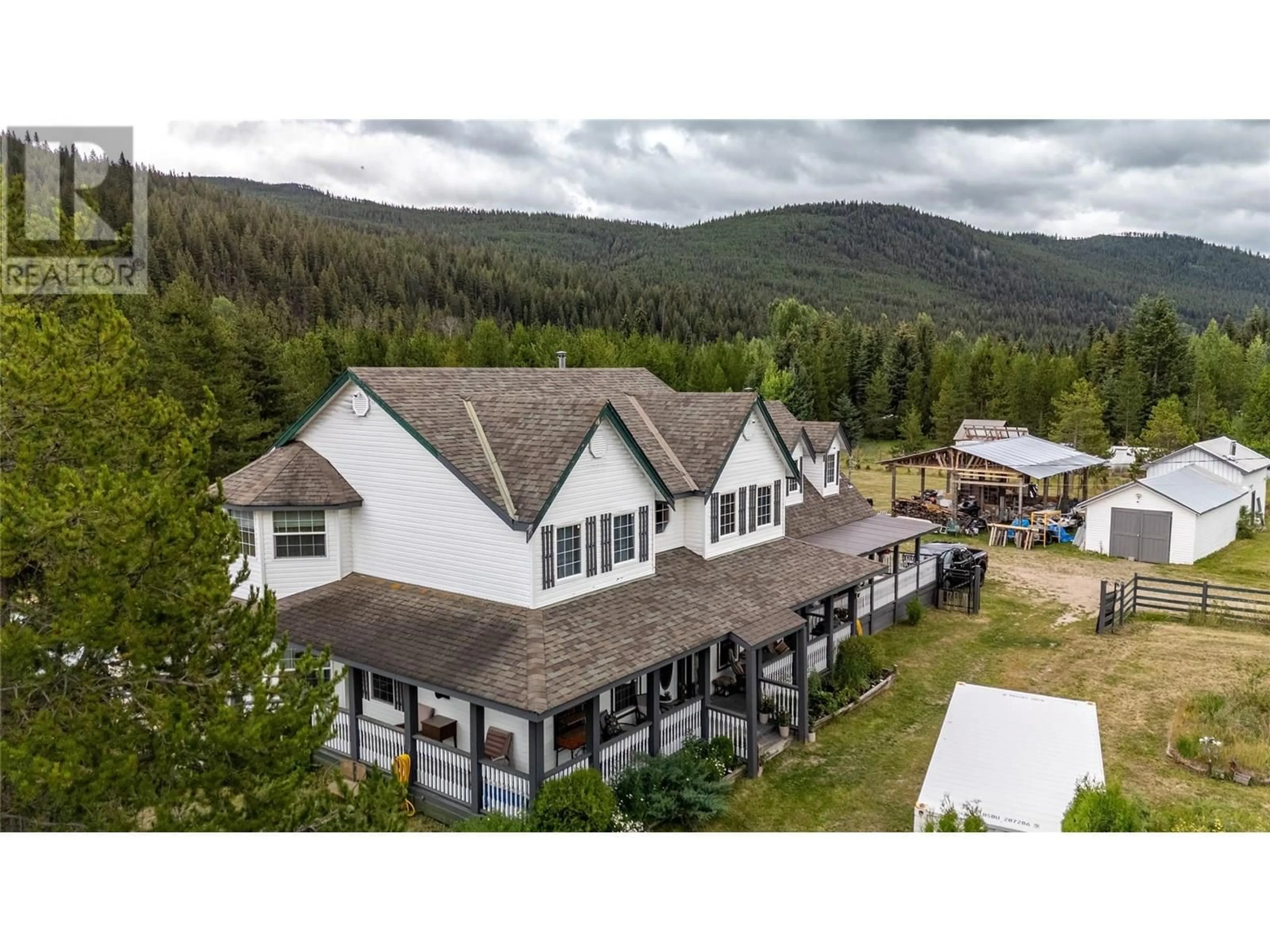 A pic from outside/outdoor area/front of a property/back of a property/a pic from drone, mountain view for 2397 PRINCETON SUMMERLAND ROAD, Princeton British Columbia V0X1W0