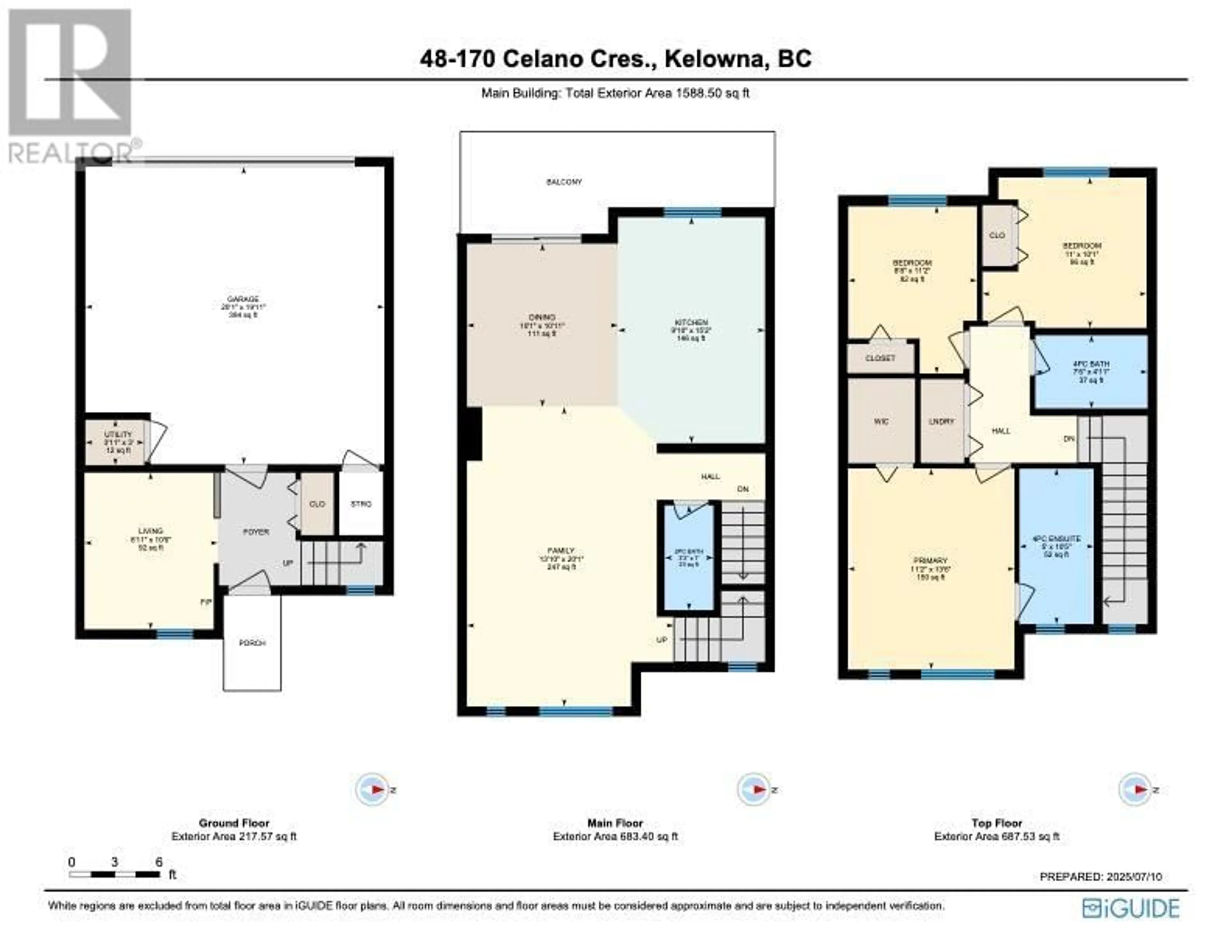 Floor plan for 48 - 170 CELANO CRESCENT, Kelowna British Columbia V1V0B6
