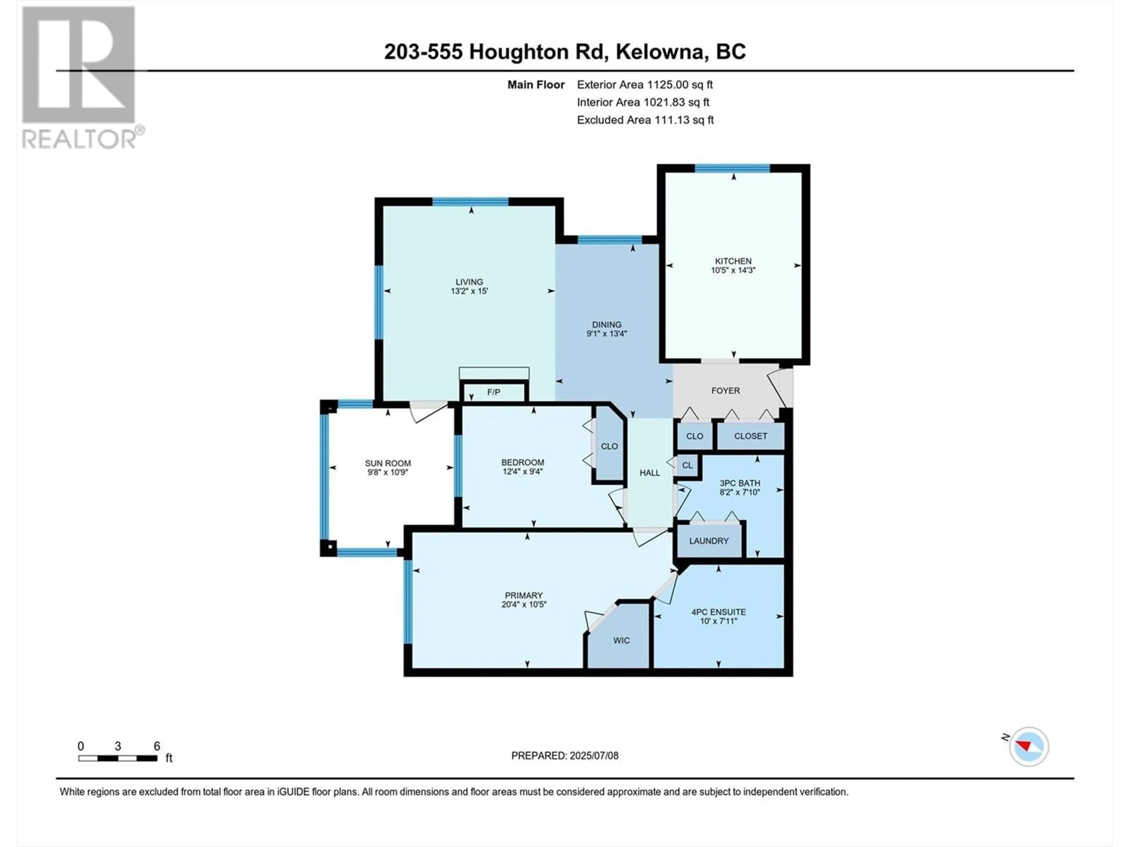 Floor plan for 203 - 555 HOUGHTON ROAD, Kelowna British Columbia V1X7P9