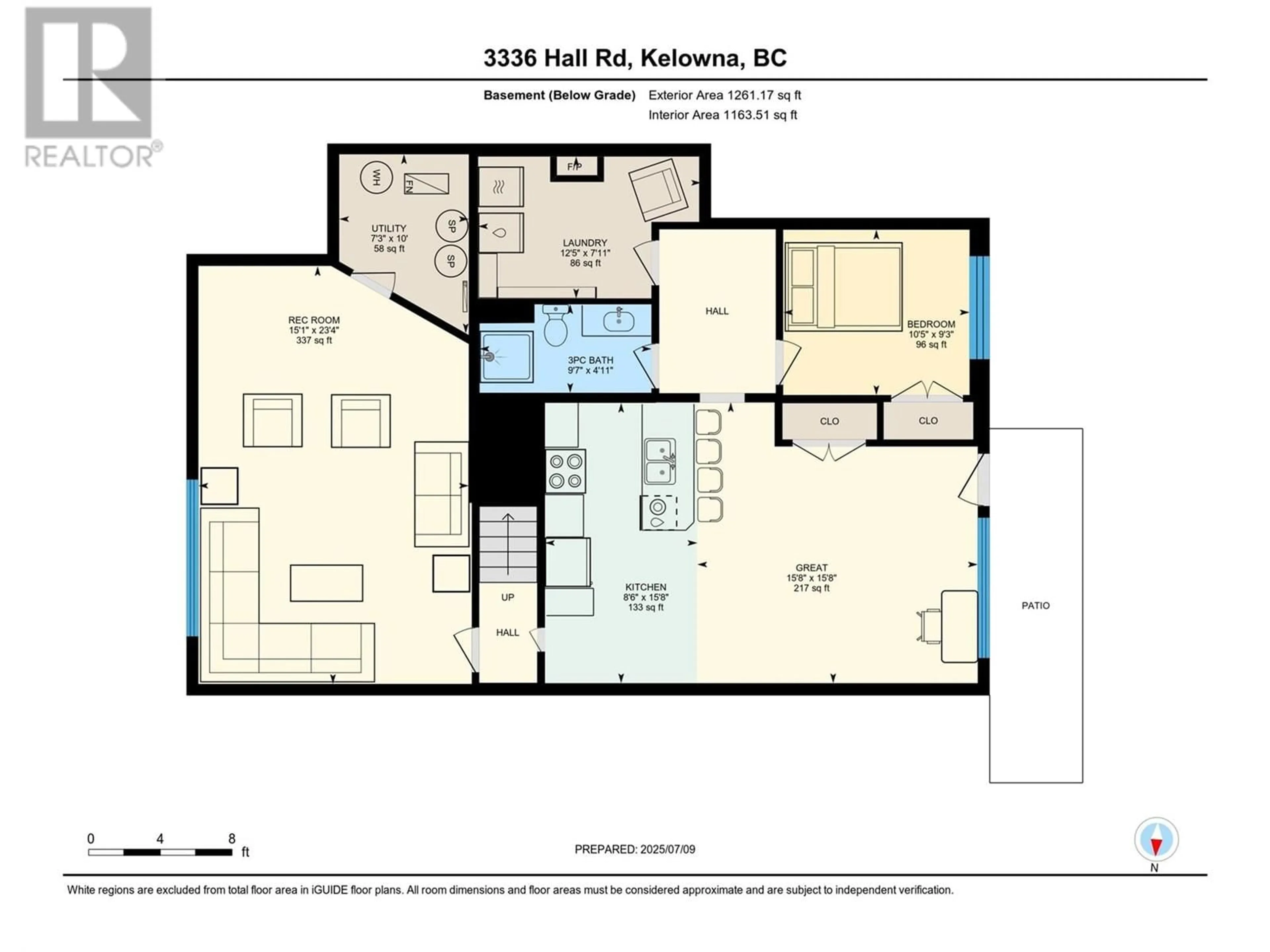 Floor plan for 3336 HALL ROAD, Kelowna British Columbia V1W2T2