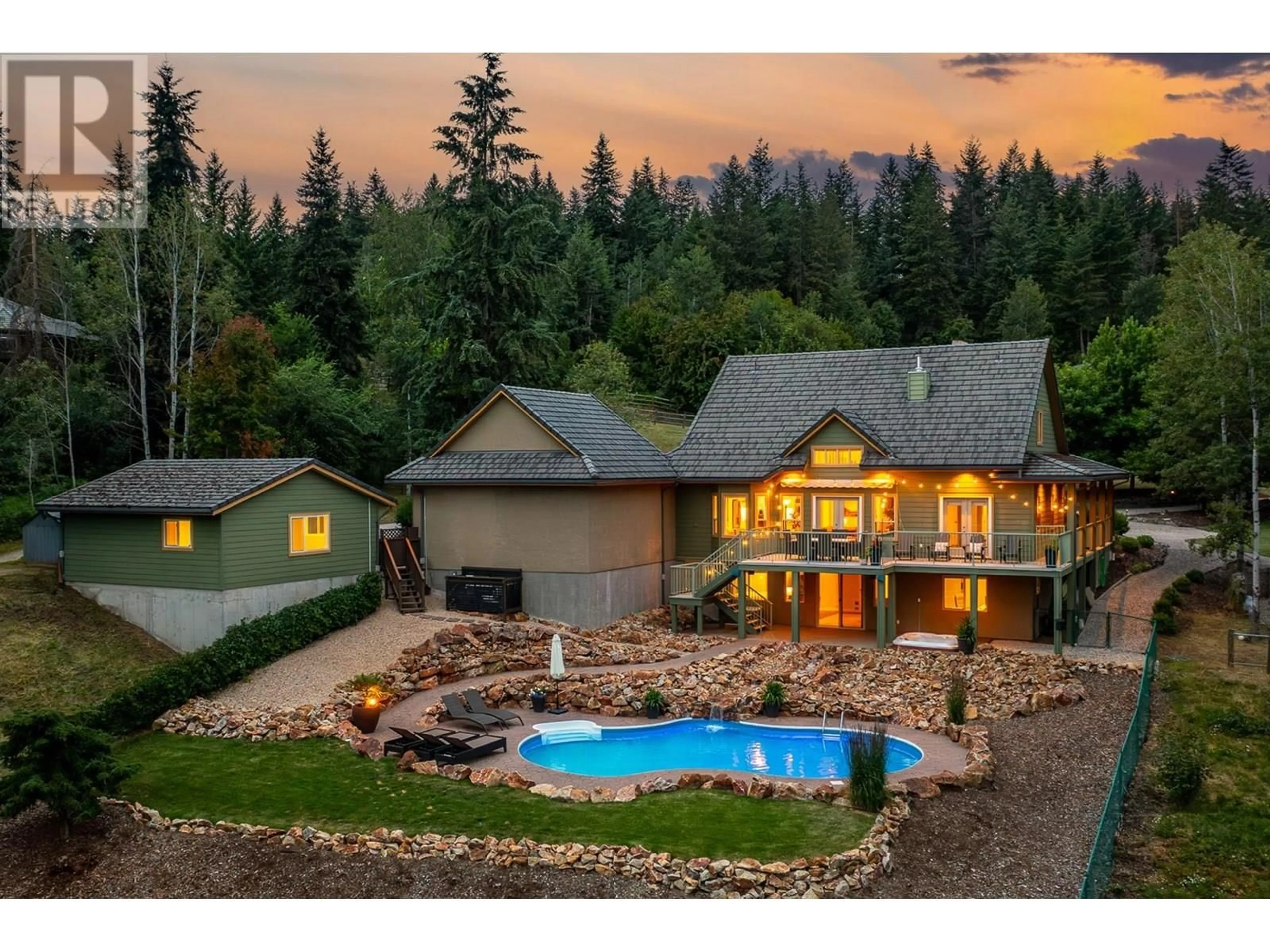 A pic from outside/outdoor area/front of a property/back of a property/a pic from drone, mountain view for 2005 PARKWOOD DRIVE, Coldstream British Columbia V1B3Y4
