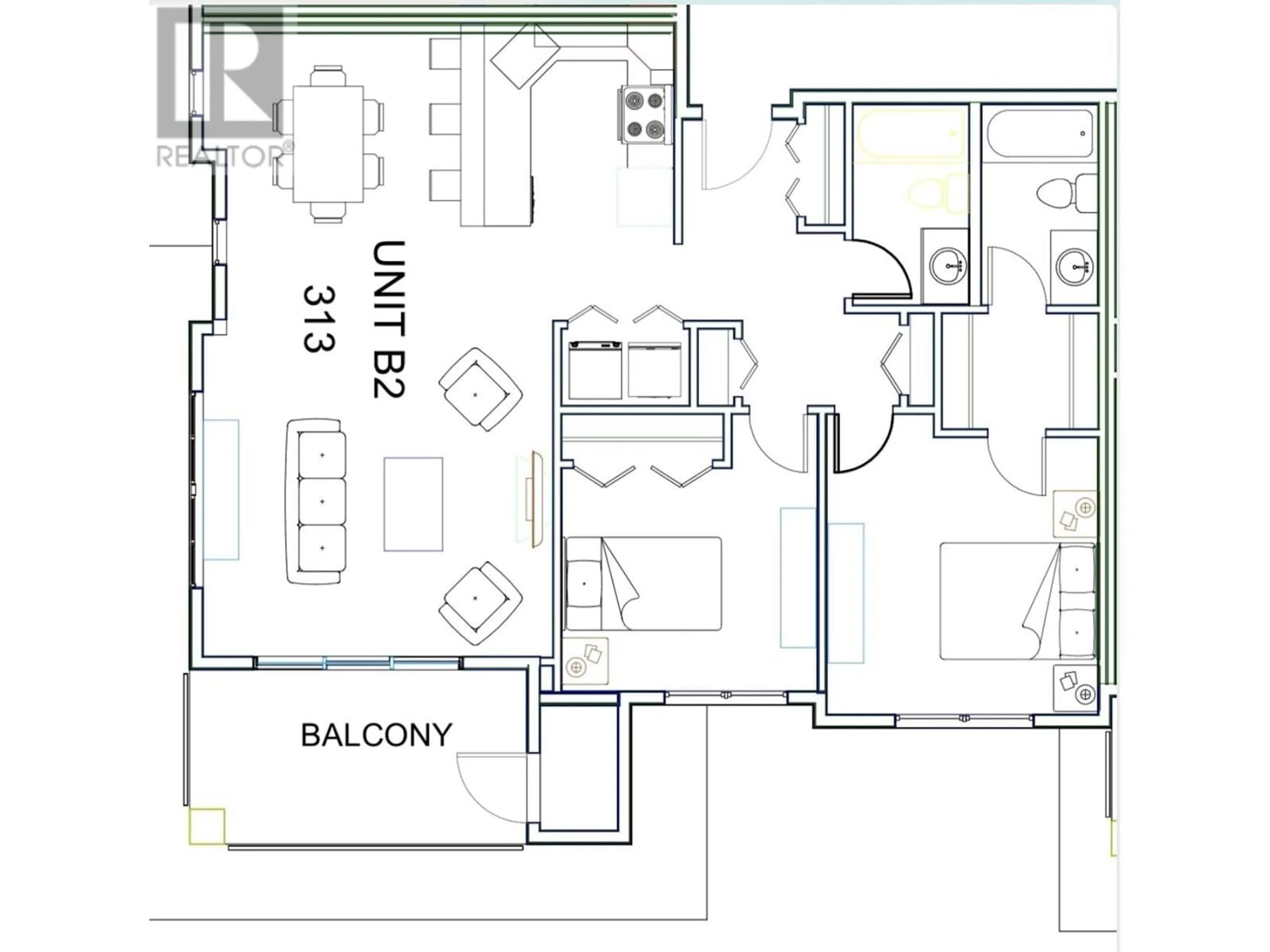 Floor plan for 313 - 3090 BURTCH ROAD, Kelowna British Columbia V1W5G9