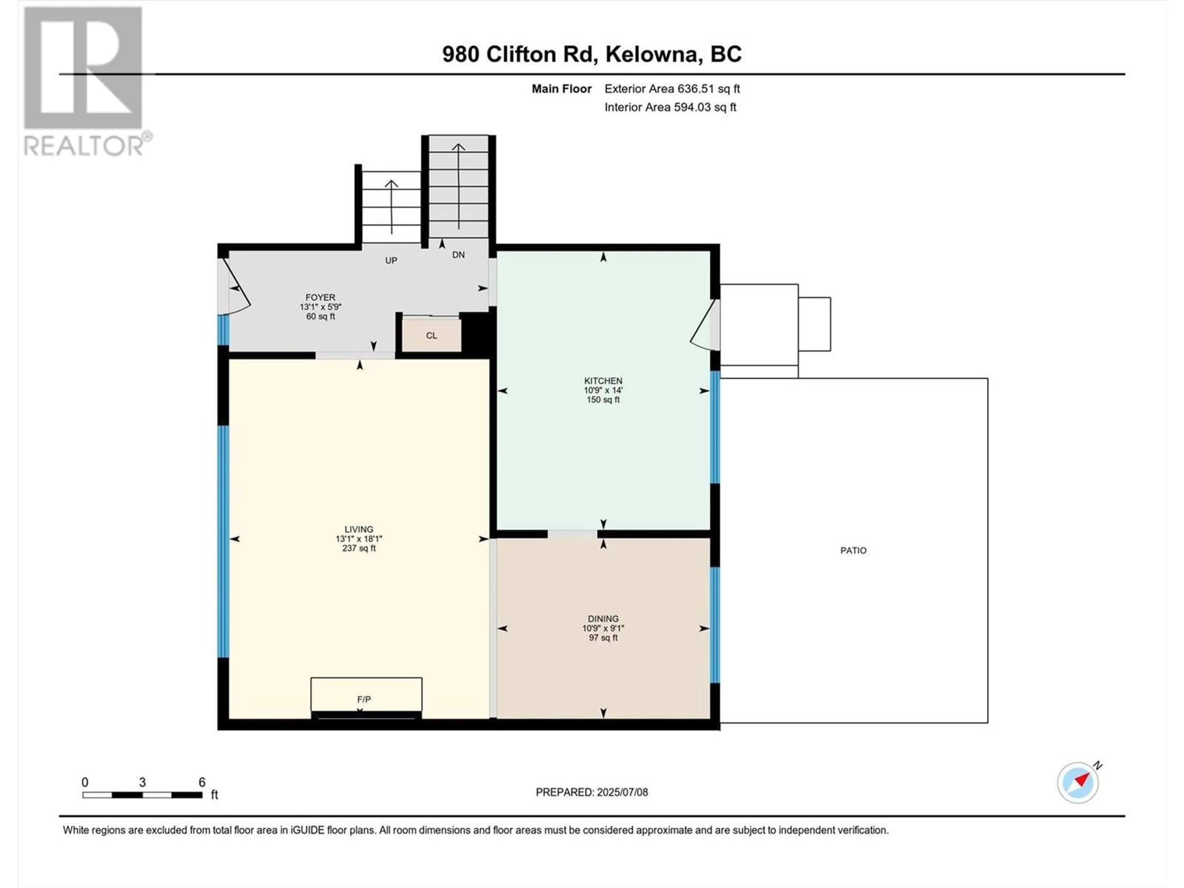 Floor plan for 980 CLIFTON ROAD, Kelowna British Columbia V1Y4C6