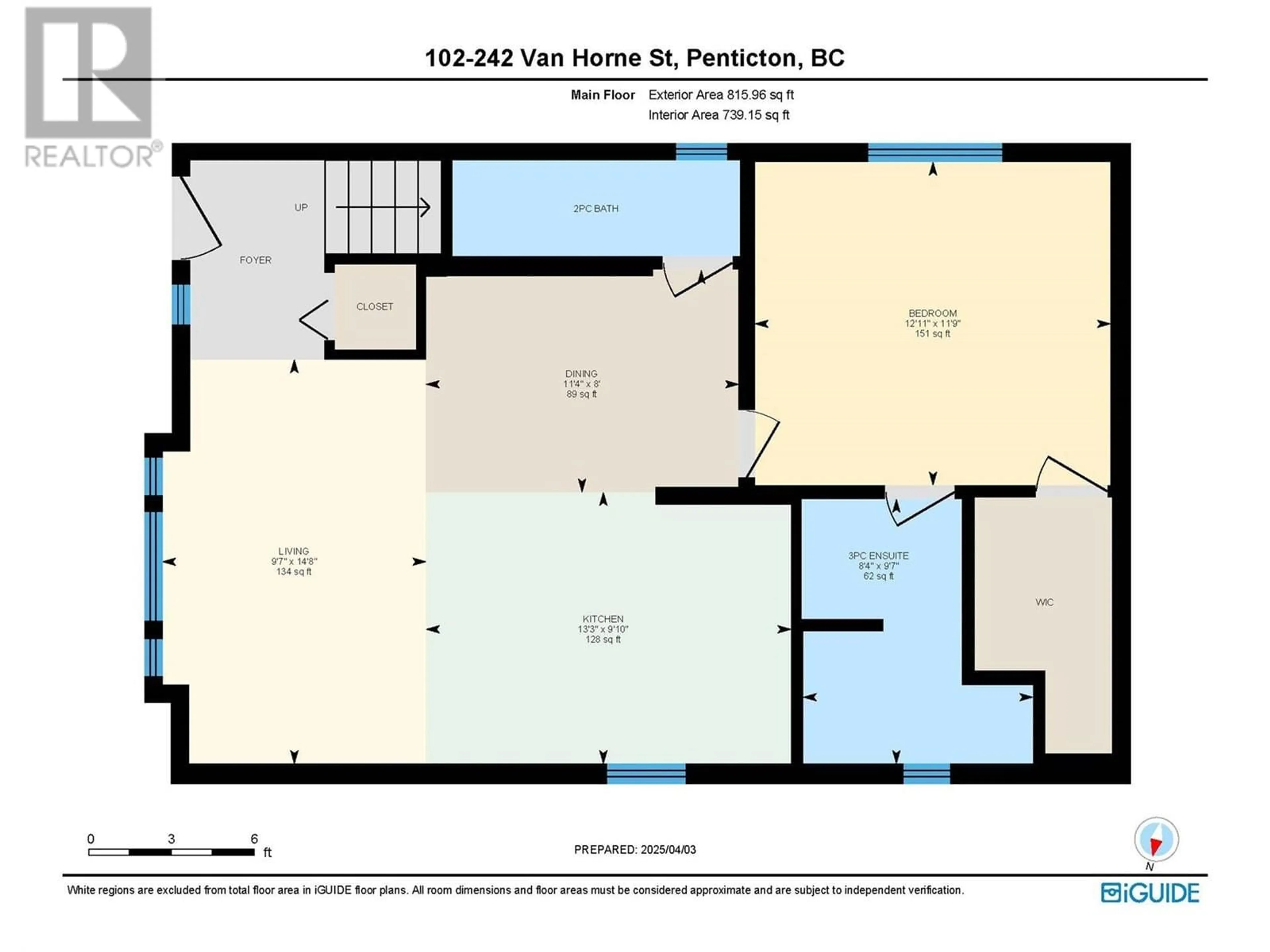 Floor plan for 102 - 242 VAN HORNE STREET, Penticton British Columbia V2A4K4