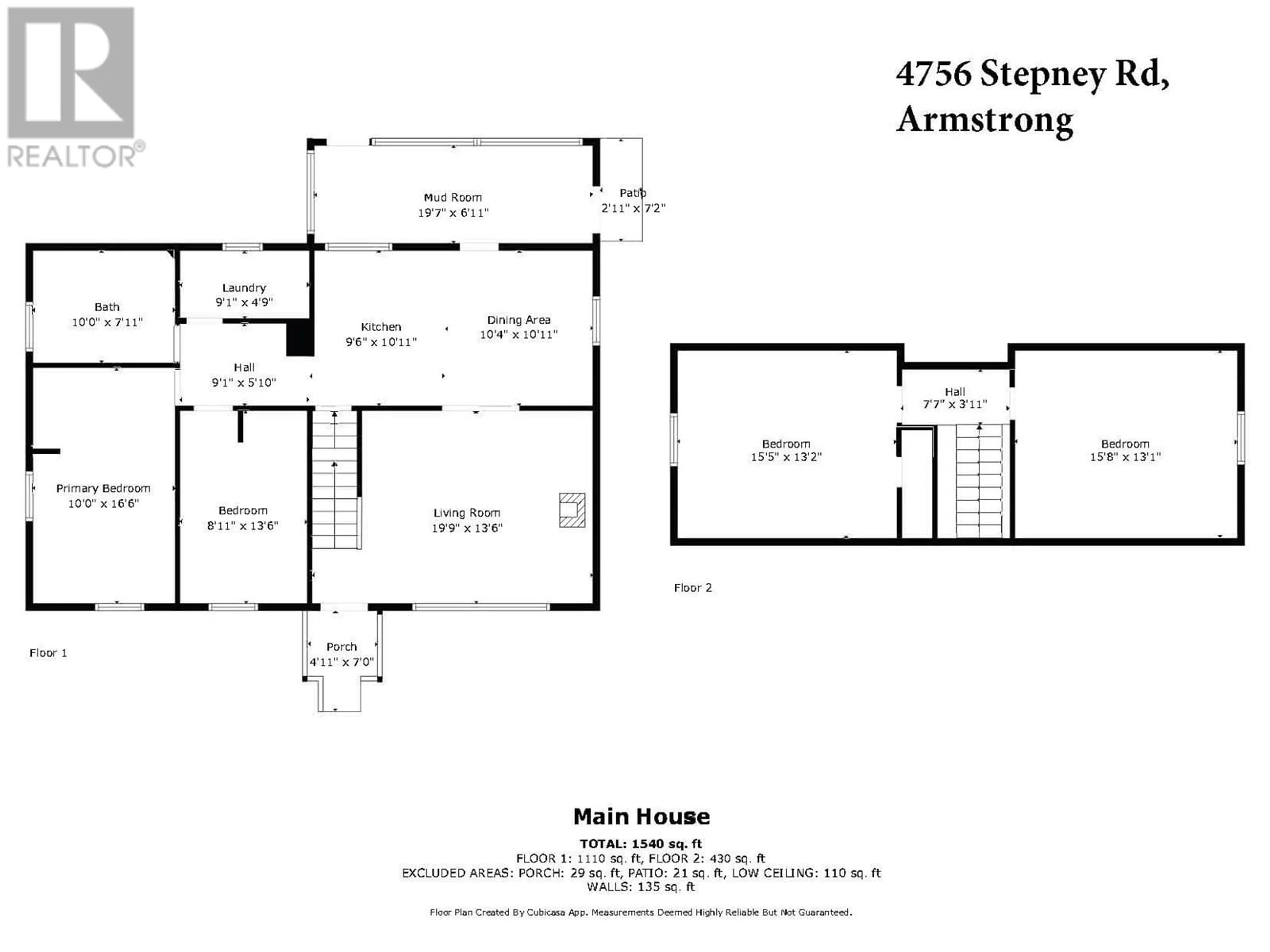 Floor plan for 4756 STEPNEY ROAD, Armstrong British Columbia V0E1B8