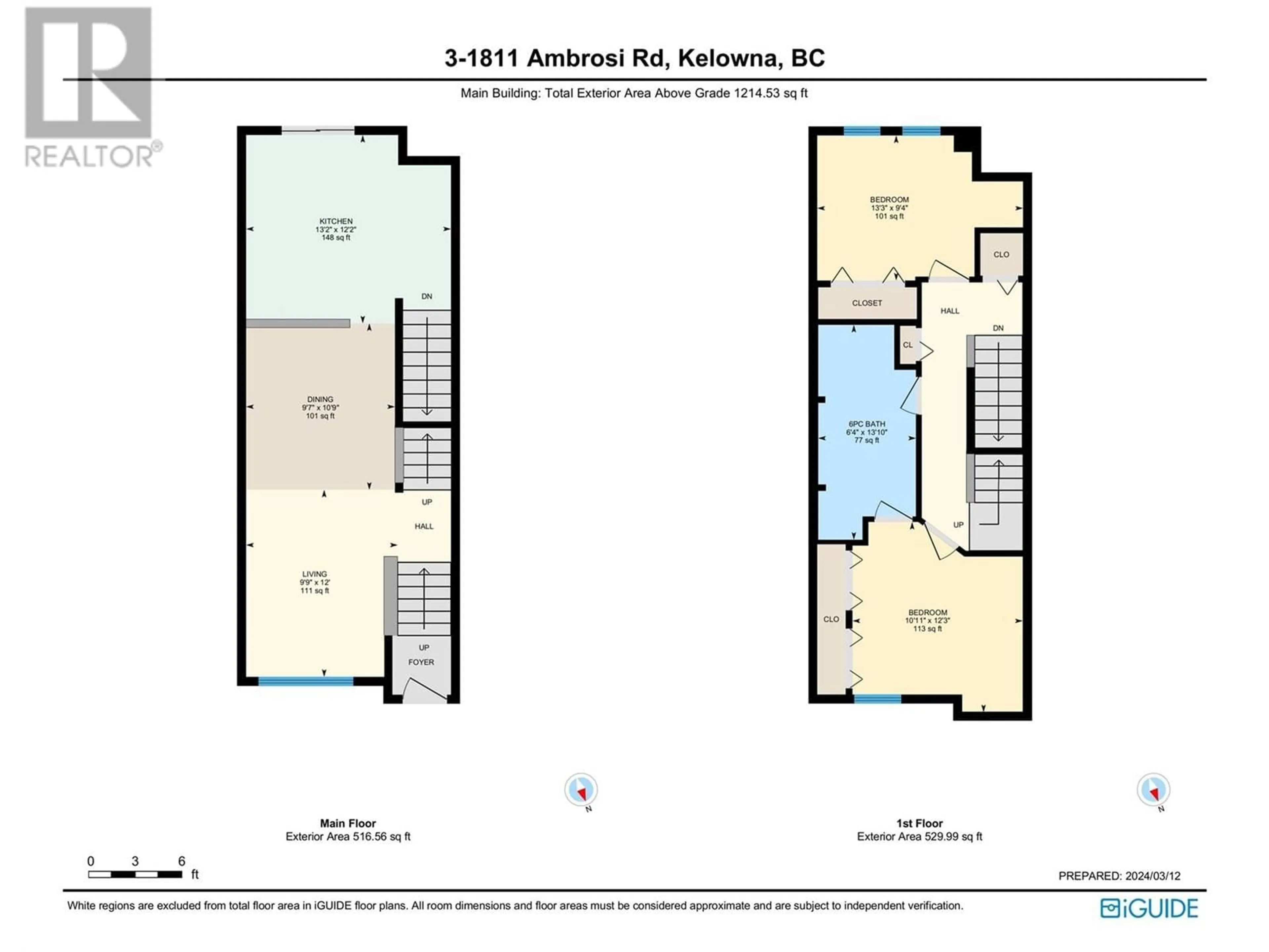 Floor plan for 3 - 1811 AMBROSI ROAD, Kelowna British Columbia V1Y4R9