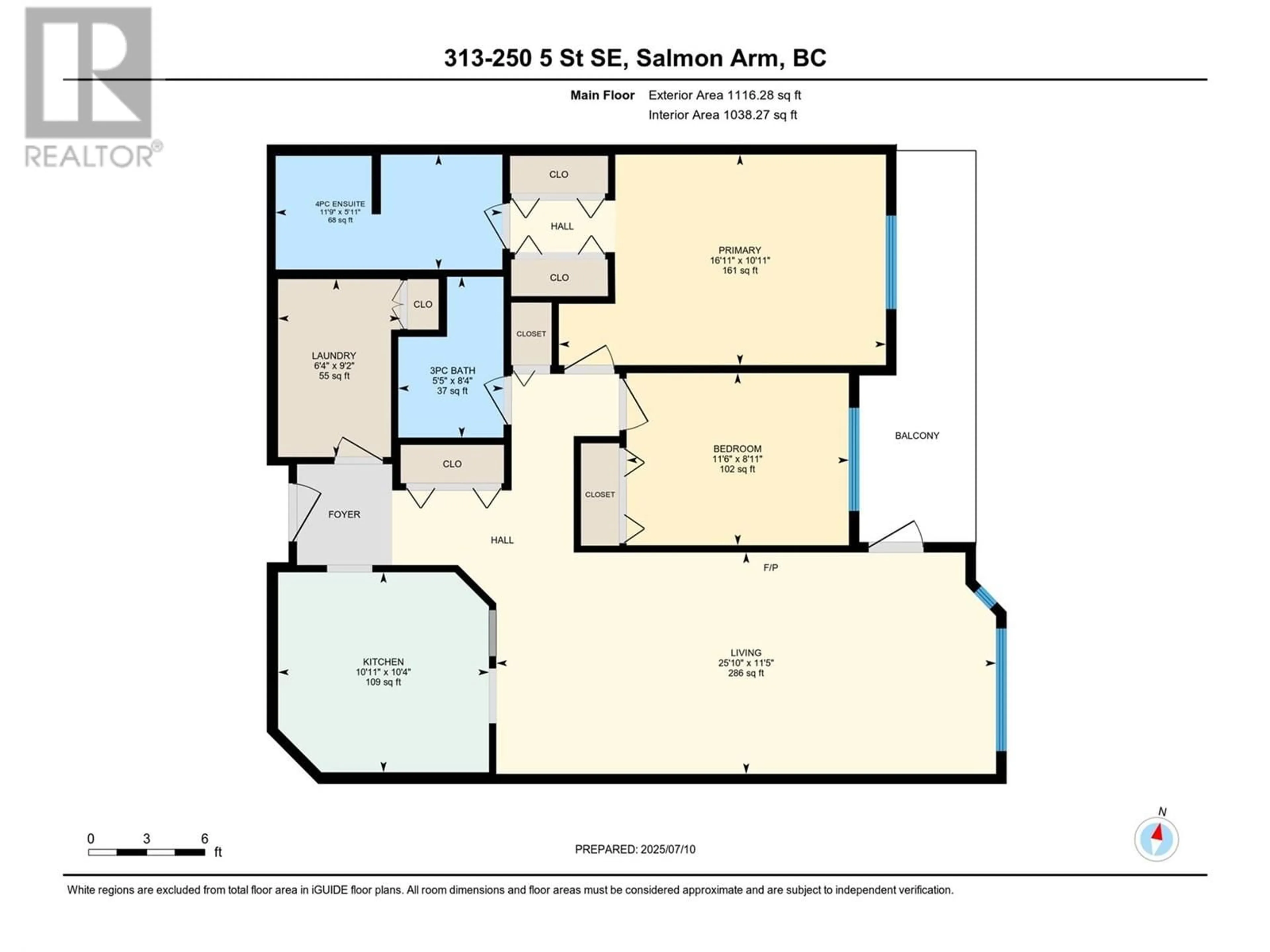 Floor plan for 313 - 250 5 STREET SOUTHEAST, Salmon Arm British Columbia V1E1J8