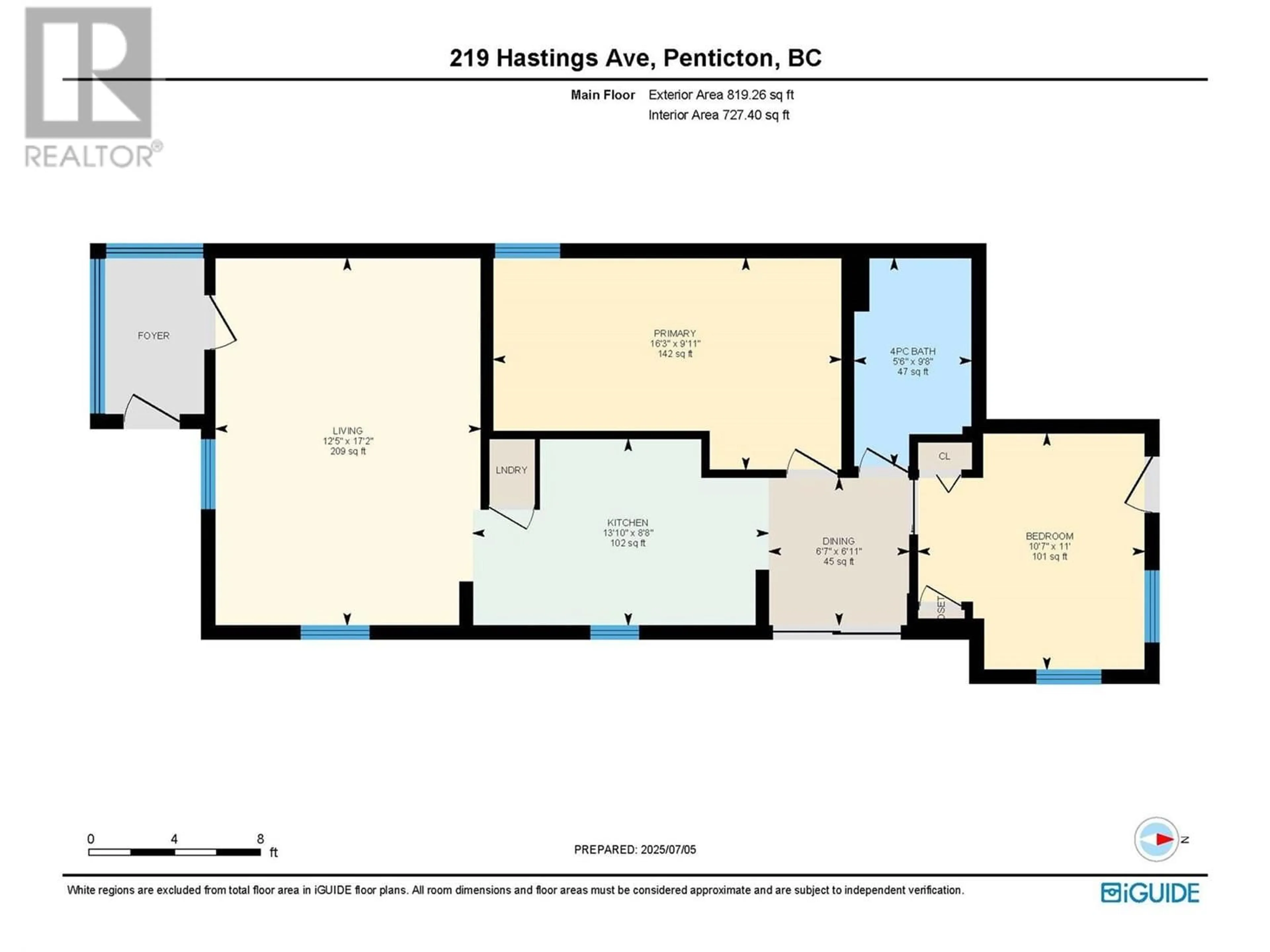 Floor plan for 219 HASTINGS AVENUE, Penticton British Columbia V2A2V5