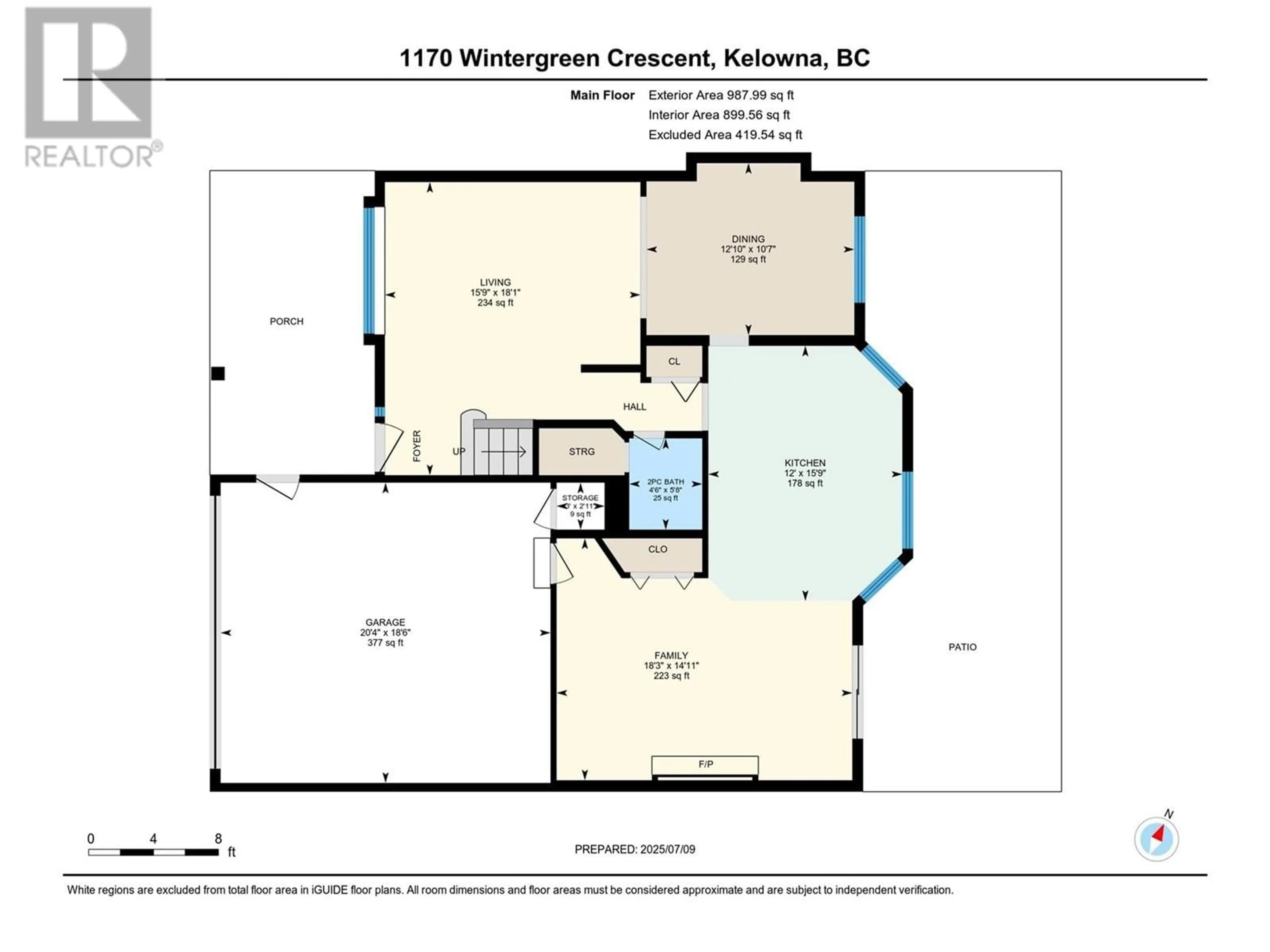 Floor plan for 1170 WINTERGREEN CRESCENT, Kelowna British Columbia V1W3V8