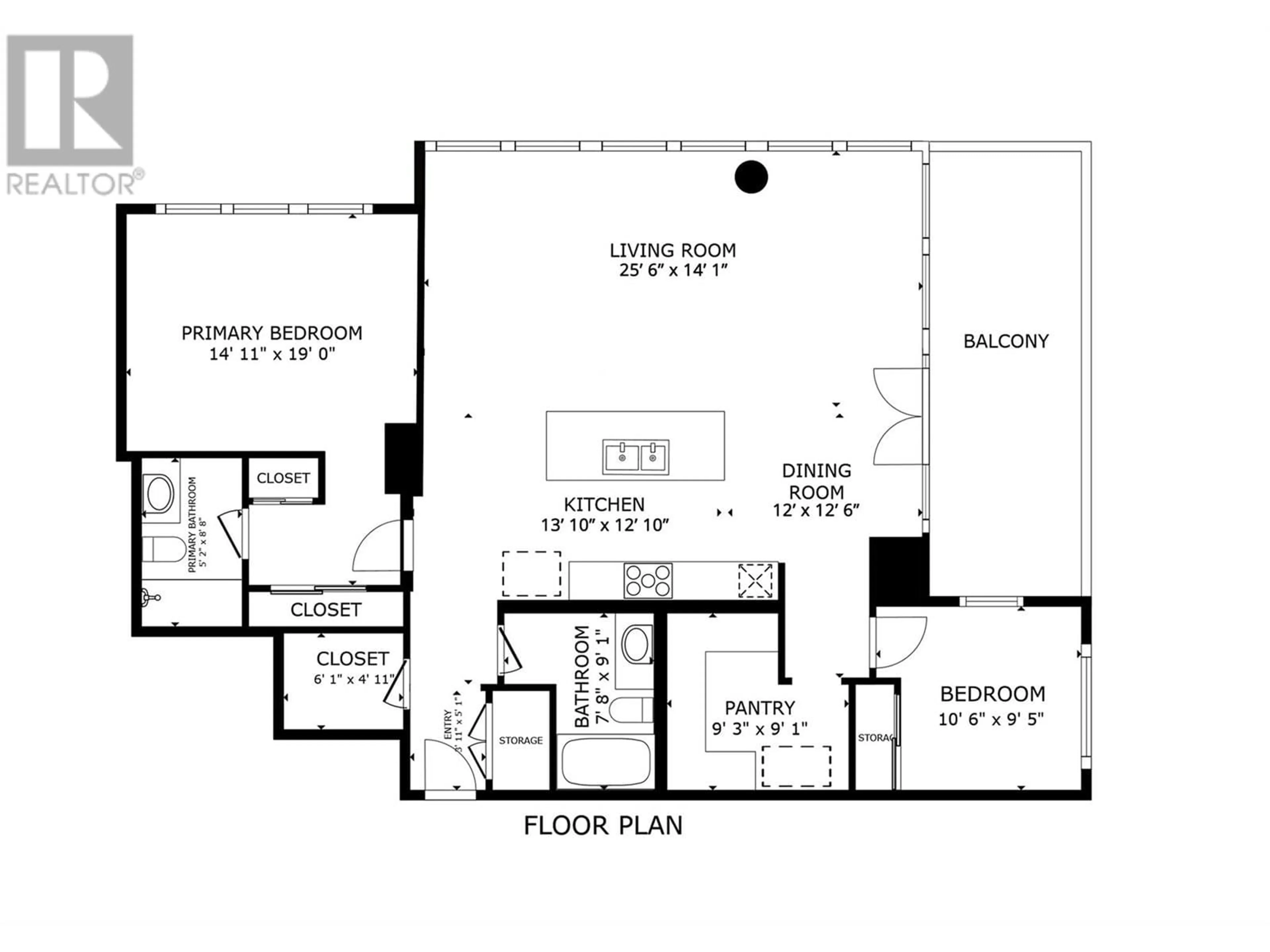 Floor plan for 1403 - 1181 SUNSET DRIVE, Kelowna British Columbia V1Y0J4