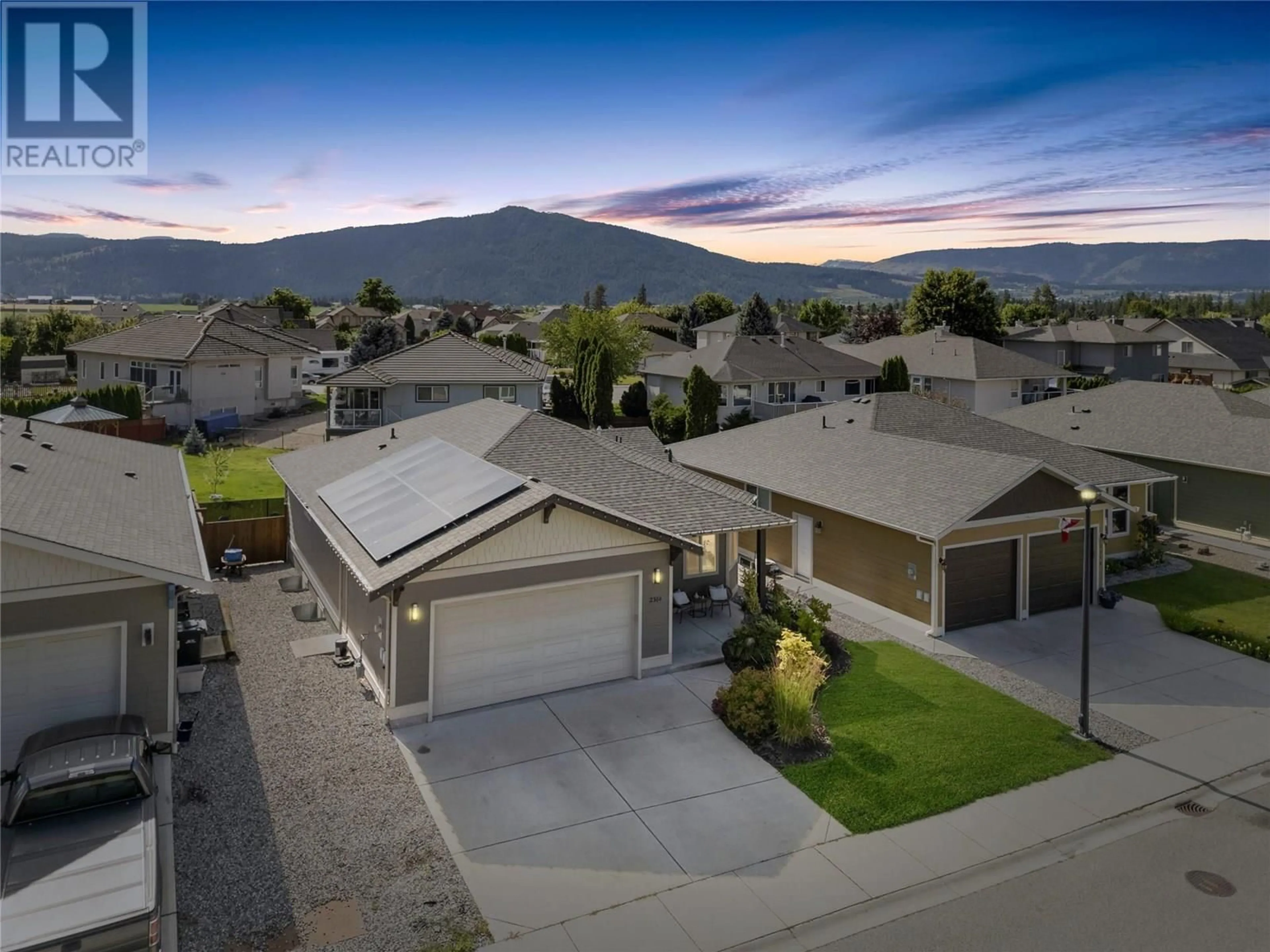 A pic from outside/outdoor area/front of a property/back of a property/a pic from drone, mountain view for 2364 OGLOW DRIVE, Armstrong British Columbia V4Y0V9