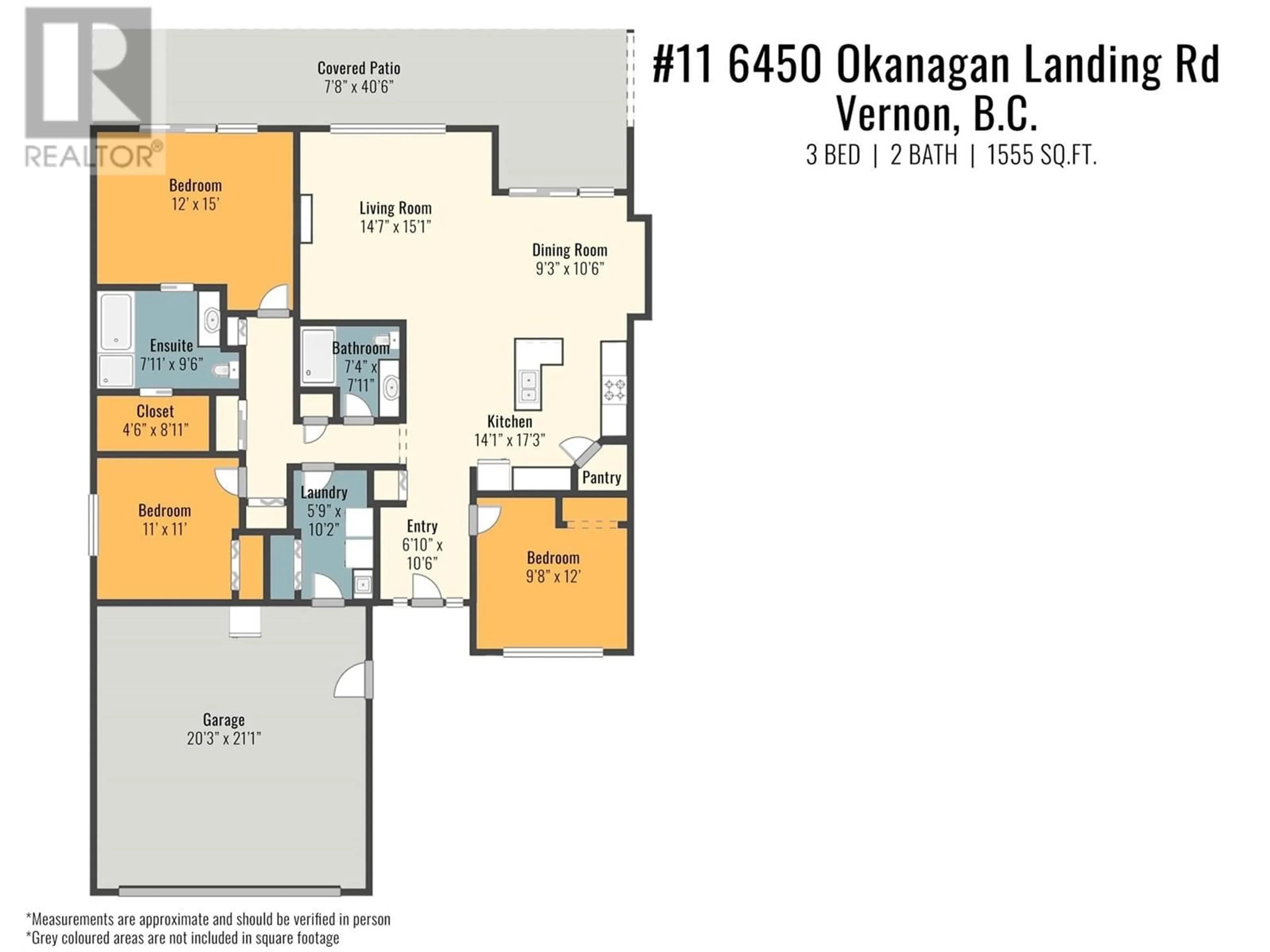 Floor plan for 11 - 6450 OKANAGAN LANDING ROAD, Vernon British Columbia V1H2H5