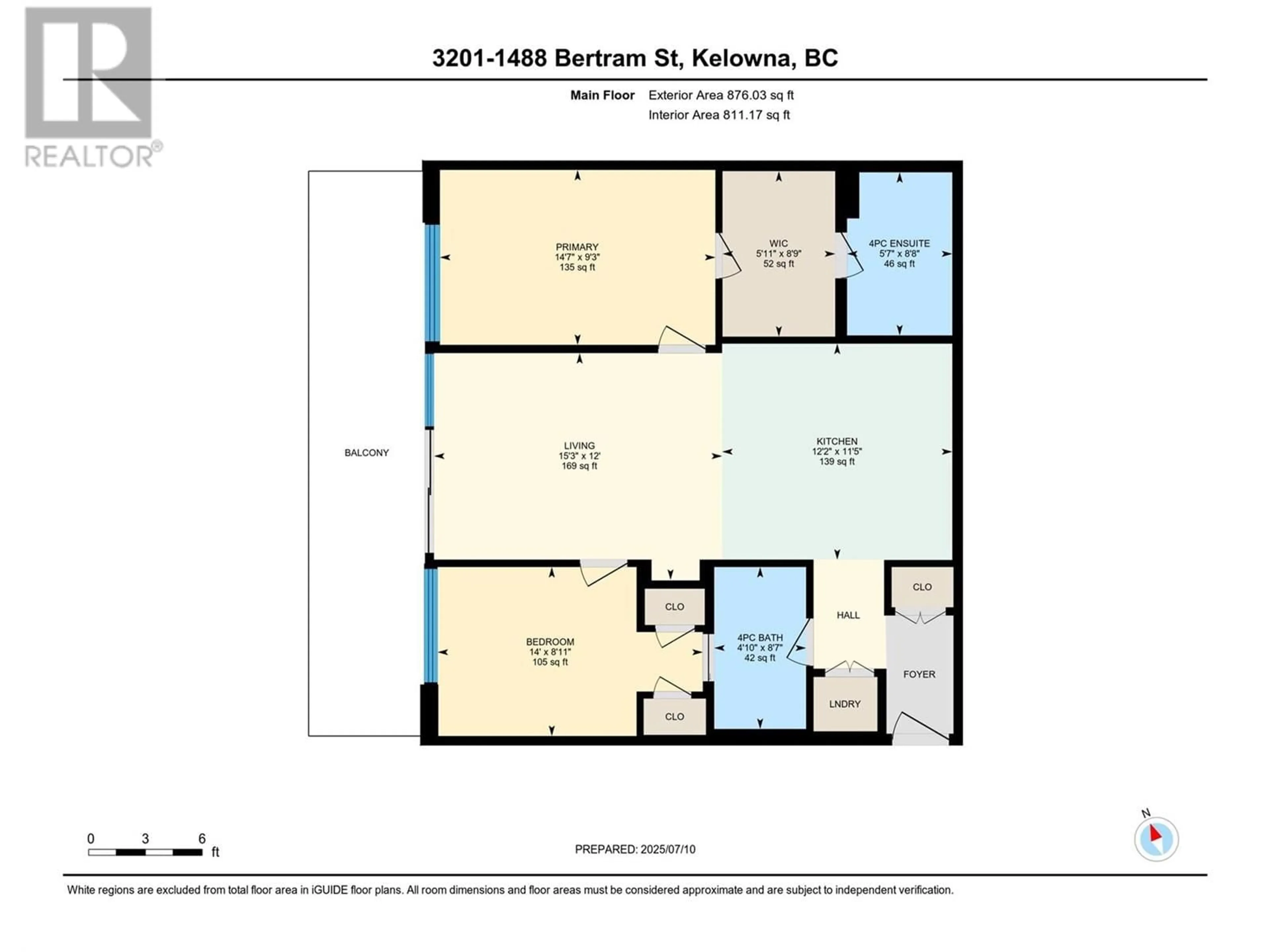 Floor plan for 3201 - 1488 BERTRAM STREET, Kelowna British Columbia V1Y0M6