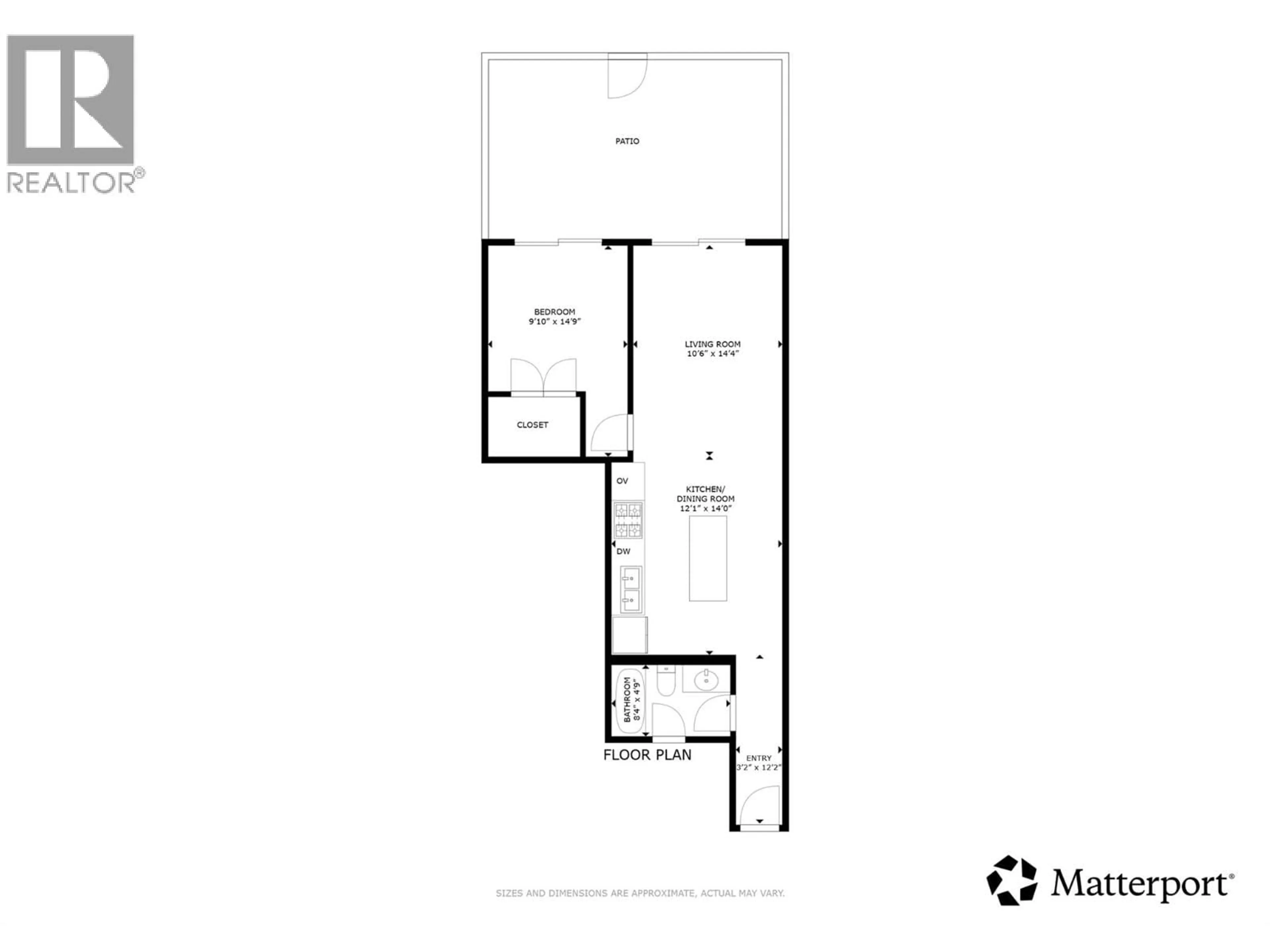 Floor plan for 108 - 880 SAUCIER AVENUE, Kelowna British Columbia V1Y2Y7