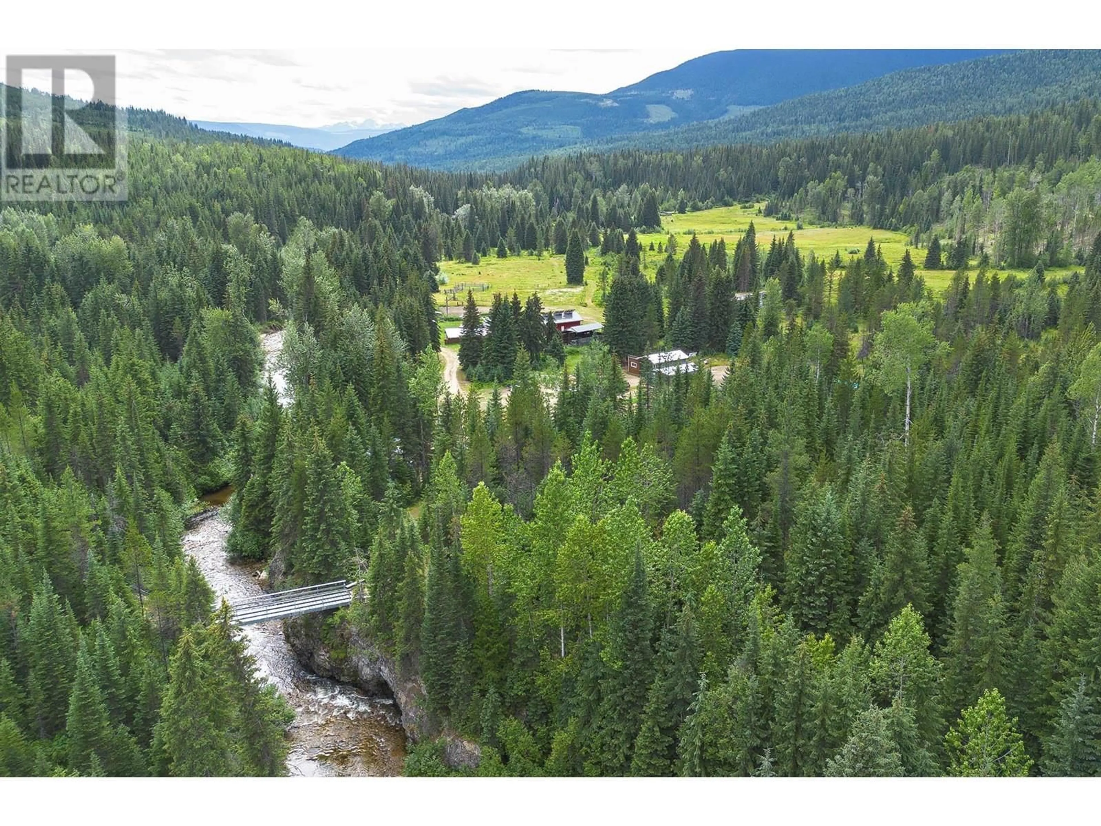 A pic from outside/outdoor area/front of a property/back of a property/a pic from drone, forest/trees view for 3881 MAD RIVER FOREST, Vavenby British Columbia V0E3A0
