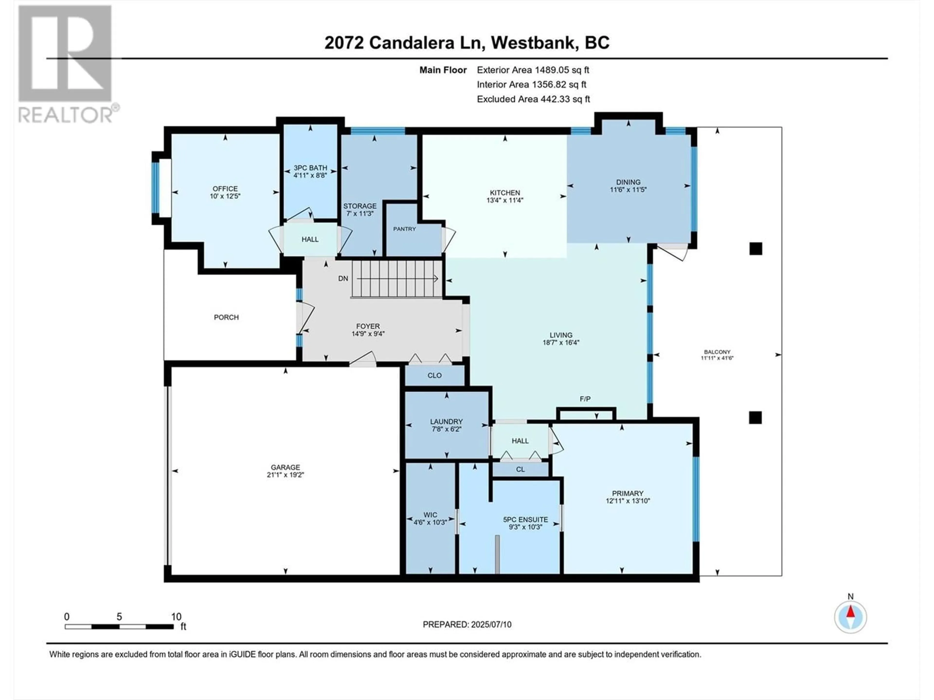 Floor plan for 2072 CANDALERA LANE, Westbank British Columbia V4T3L9