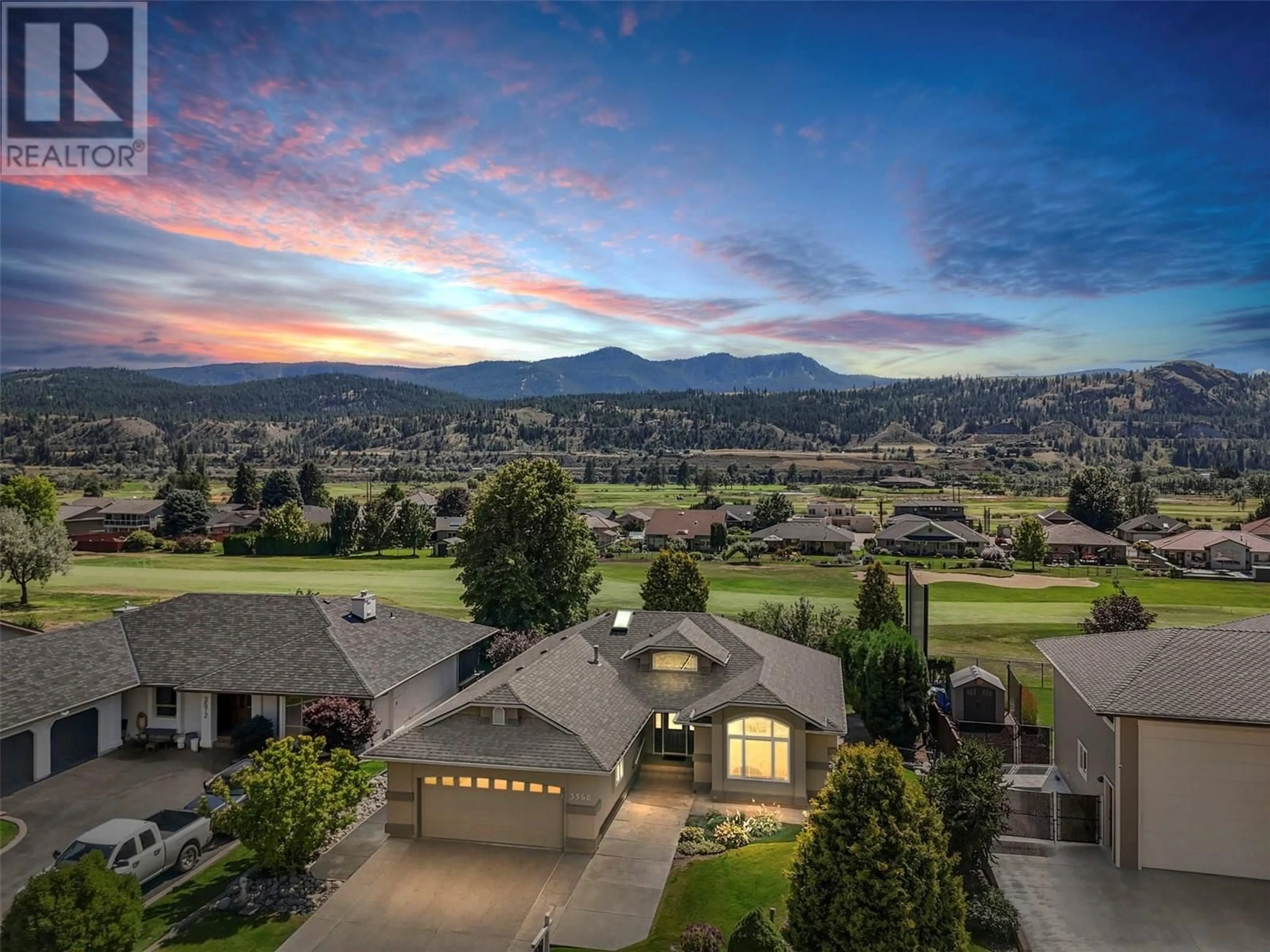 A pic from outside/outdoor area/front of a property/back of a property/a pic from drone, mountain view for 3568 NAVATANEE DRIVE, Kamloops British Columbia V2H1T7
