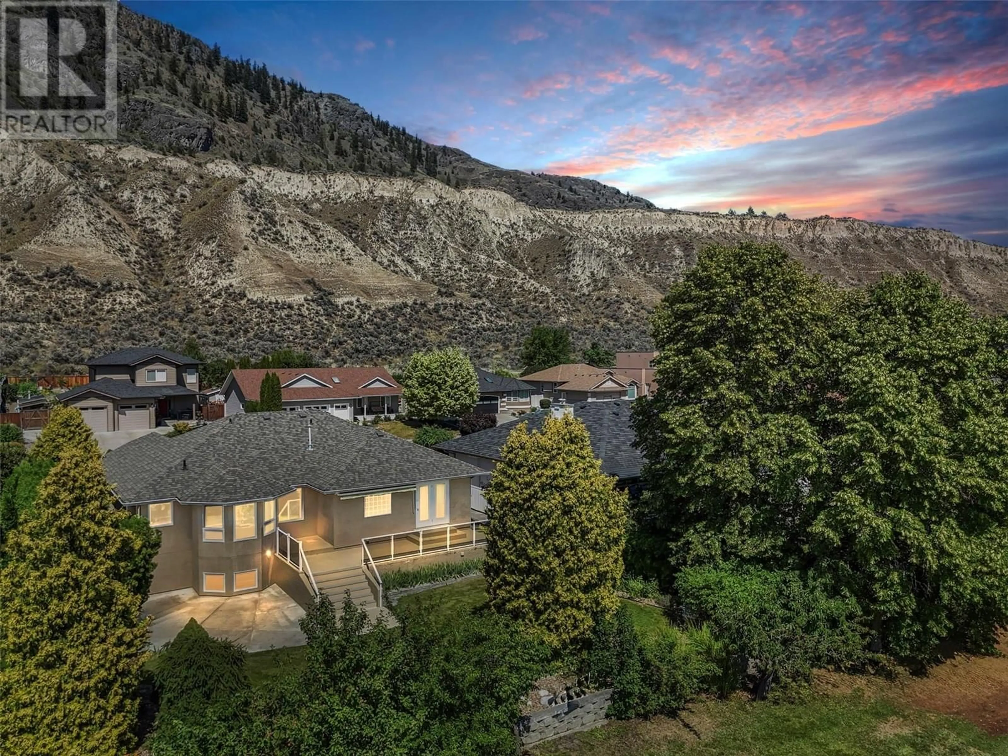 A pic from outside/outdoor area/front of a property/back of a property/a pic from drone, mountain view for 3568 NAVATANEE DRIVE, Kamloops British Columbia V2H1T7