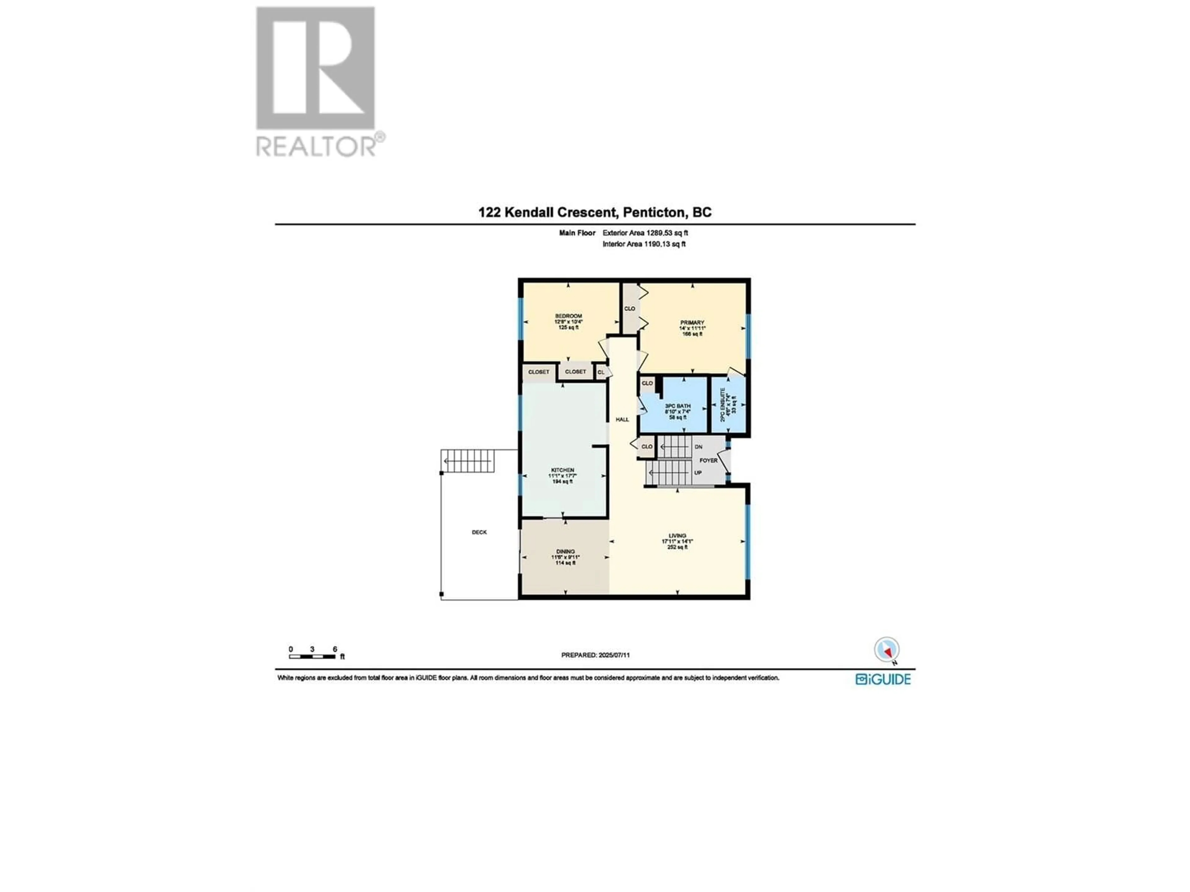 Floor plan for 122 KENDALL CRESCENT, Penticton British Columbia V2A2S8