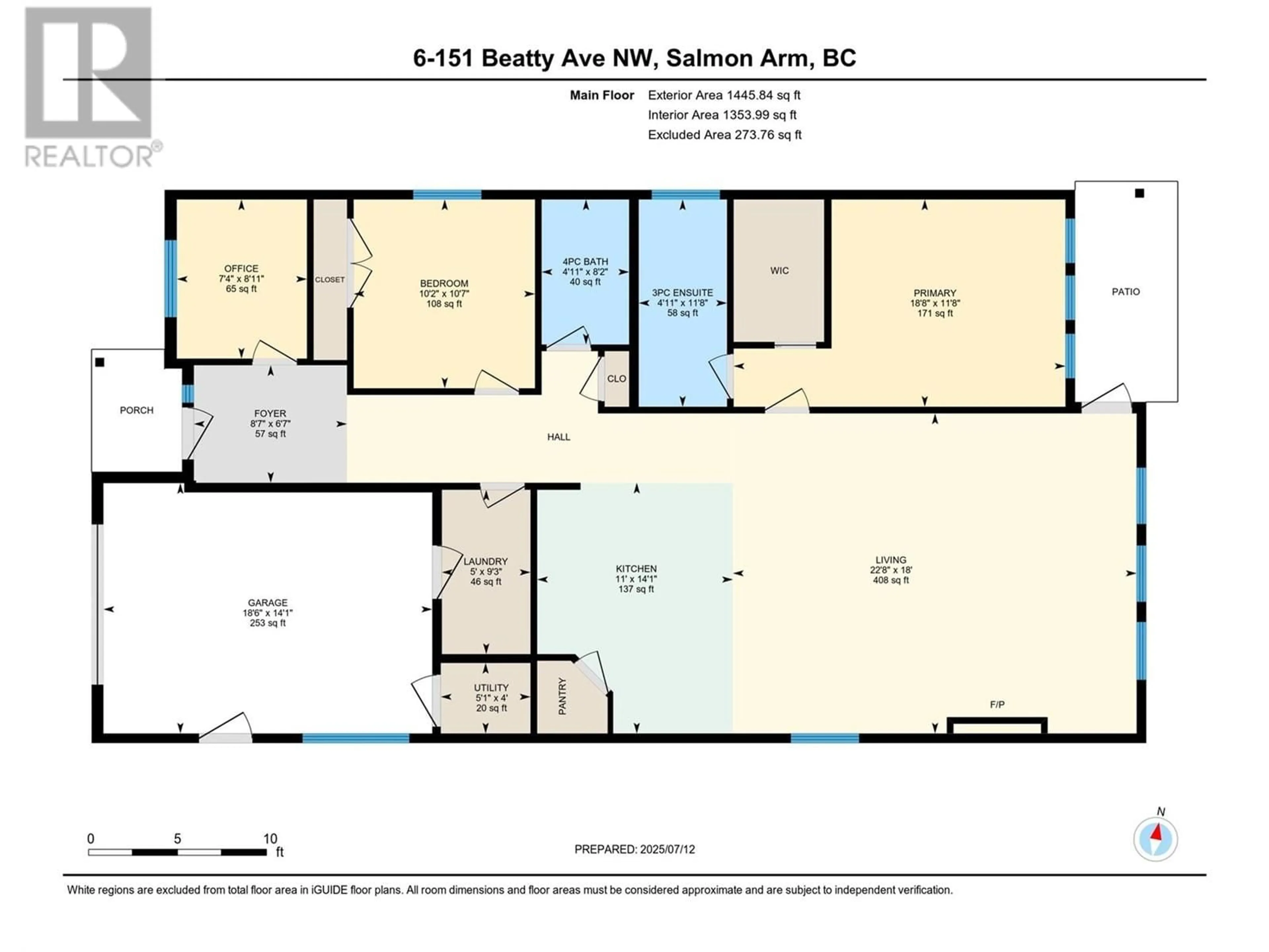Floor plan for 6 - 151 BEATTY AVENUE NORTHWEST, Salmon Arm British Columbia V1E2W4