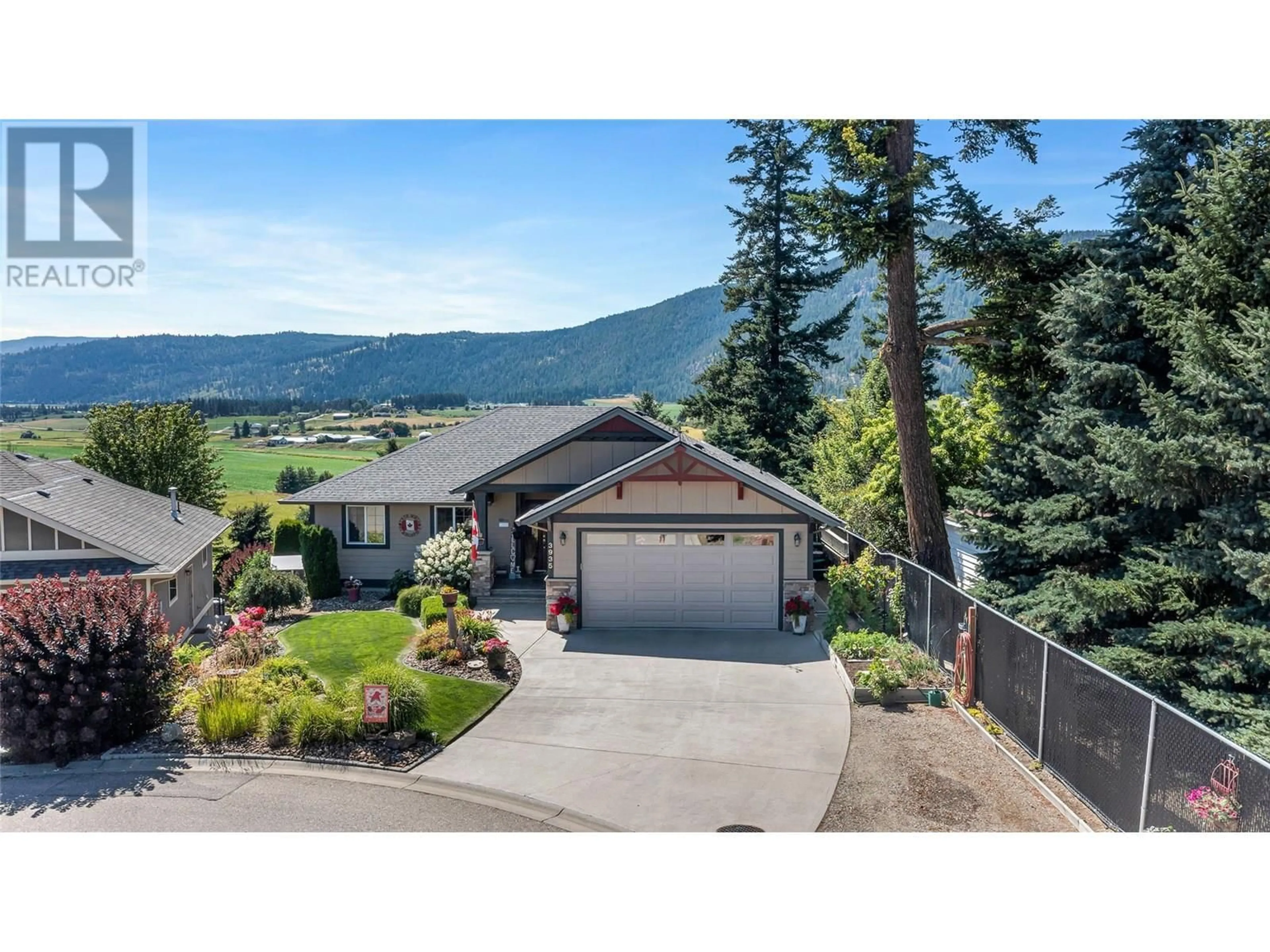 A pic from outside/outdoor area/front of a property/back of a property/a pic from drone, mountain view for 3935 POTHECARY PLACE, Armstrong British Columbia V4Y0X7