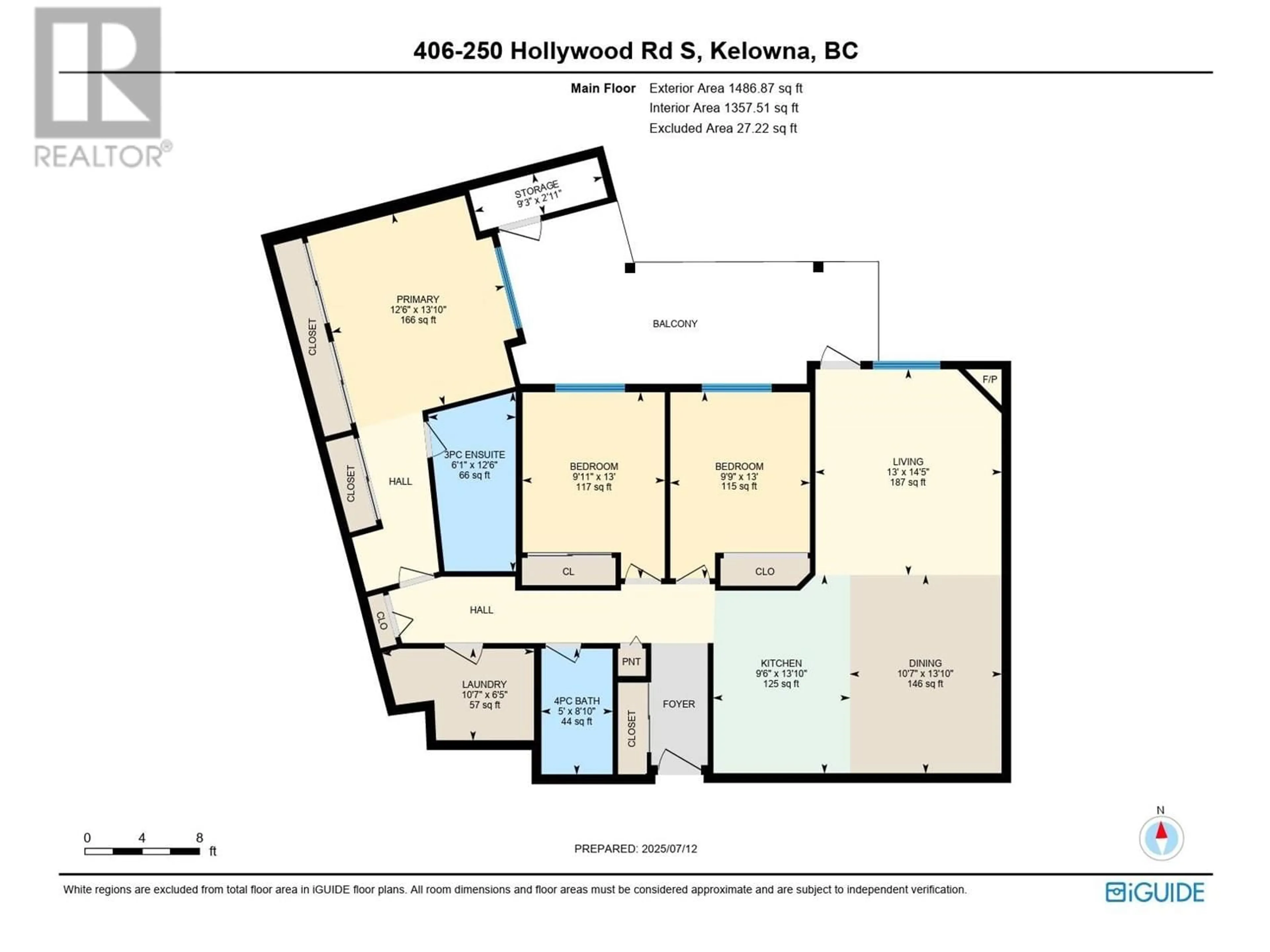 Floor plan for 406 - 250 HOLLYWOOD ROAD SOUTH, Kelowna British Columbia V1X3S9
