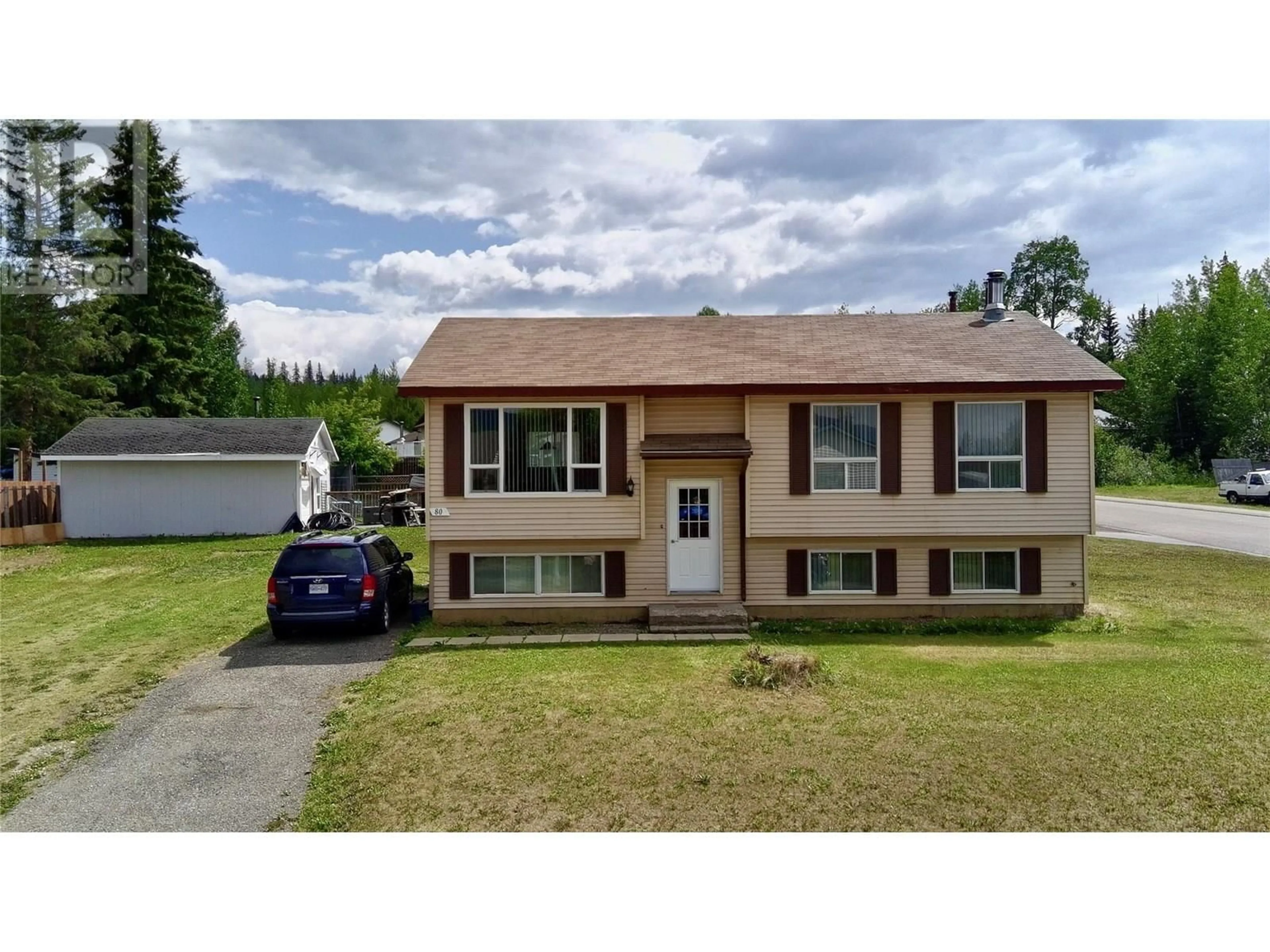Home with vinyl exterior material, street for 80 SUKUNKA PLACE, Tumbler Ridge British Columbia V0C2W0