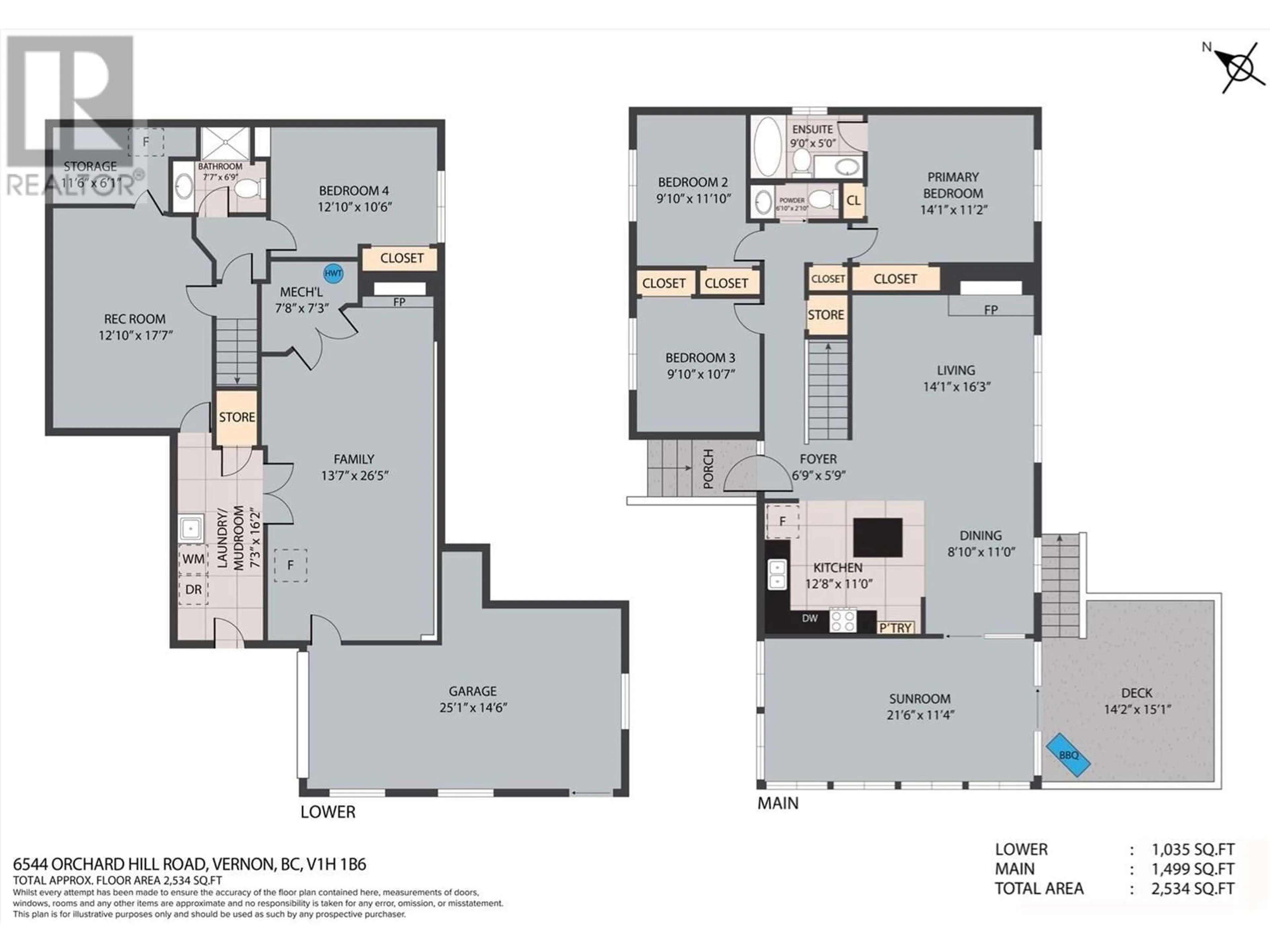 Floor plan for 6544 ORCHARD HILL ROAD, Vernon British Columbia V1H1B6