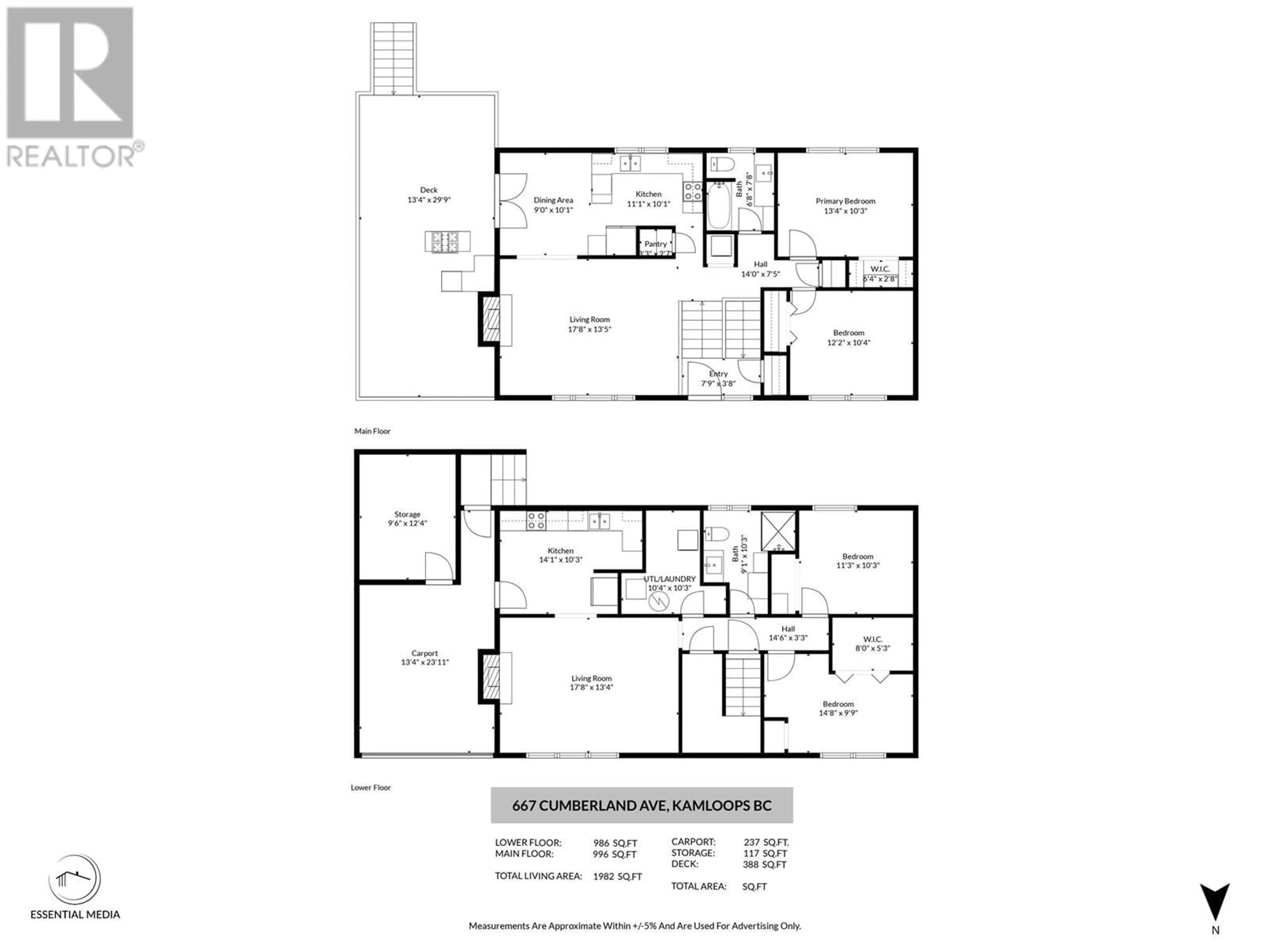 Floor plan for 667 CUMBERLAND AVENUE, Kamloops British Columbia V2B1Z1
