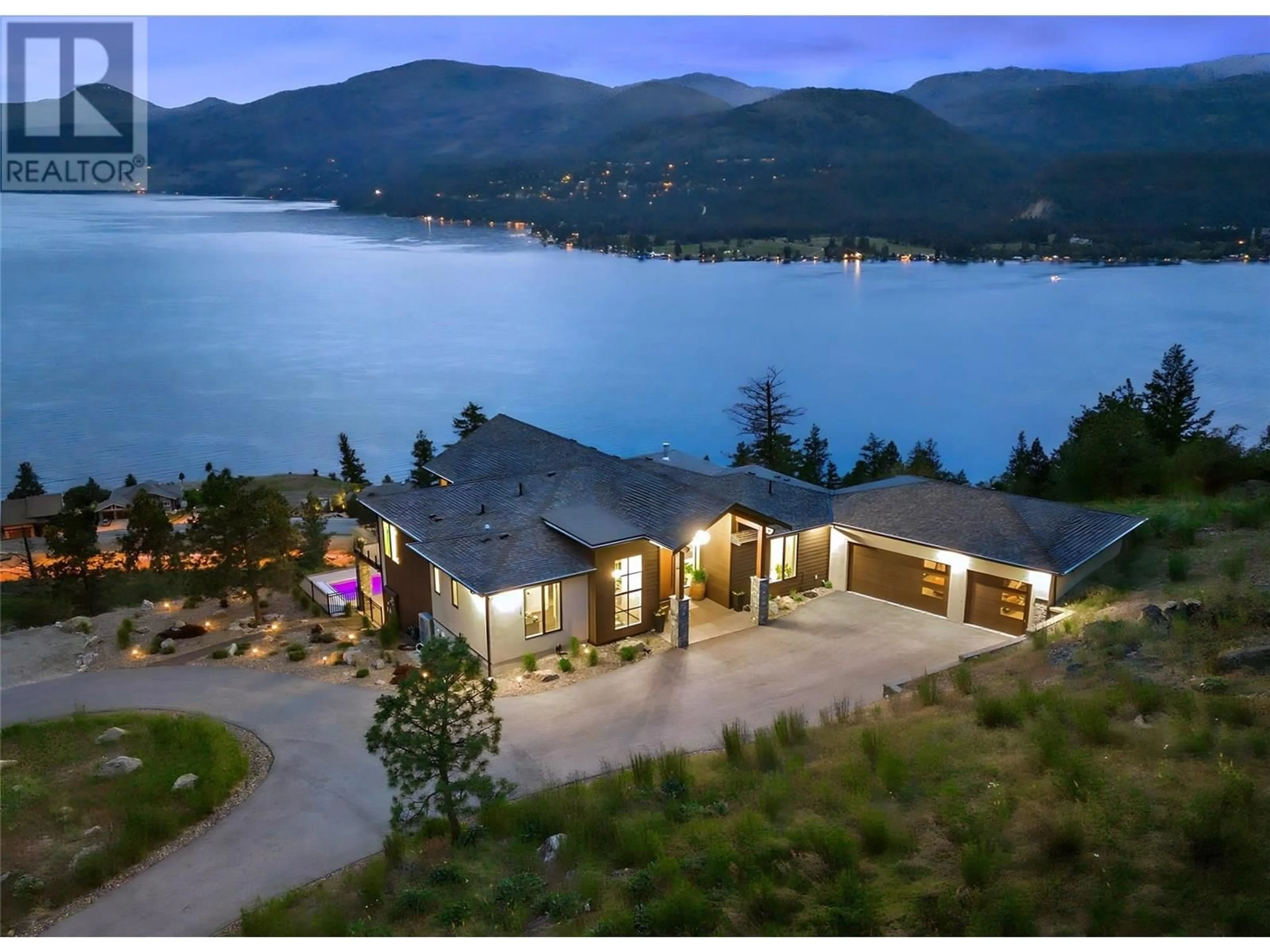 A pic from outside/outdoor area/front of a property/back of a property/a pic from drone, water/lake/river/ocean view for 8836 STONINGTON ROAD, Vernon British Columbia V1H2K8