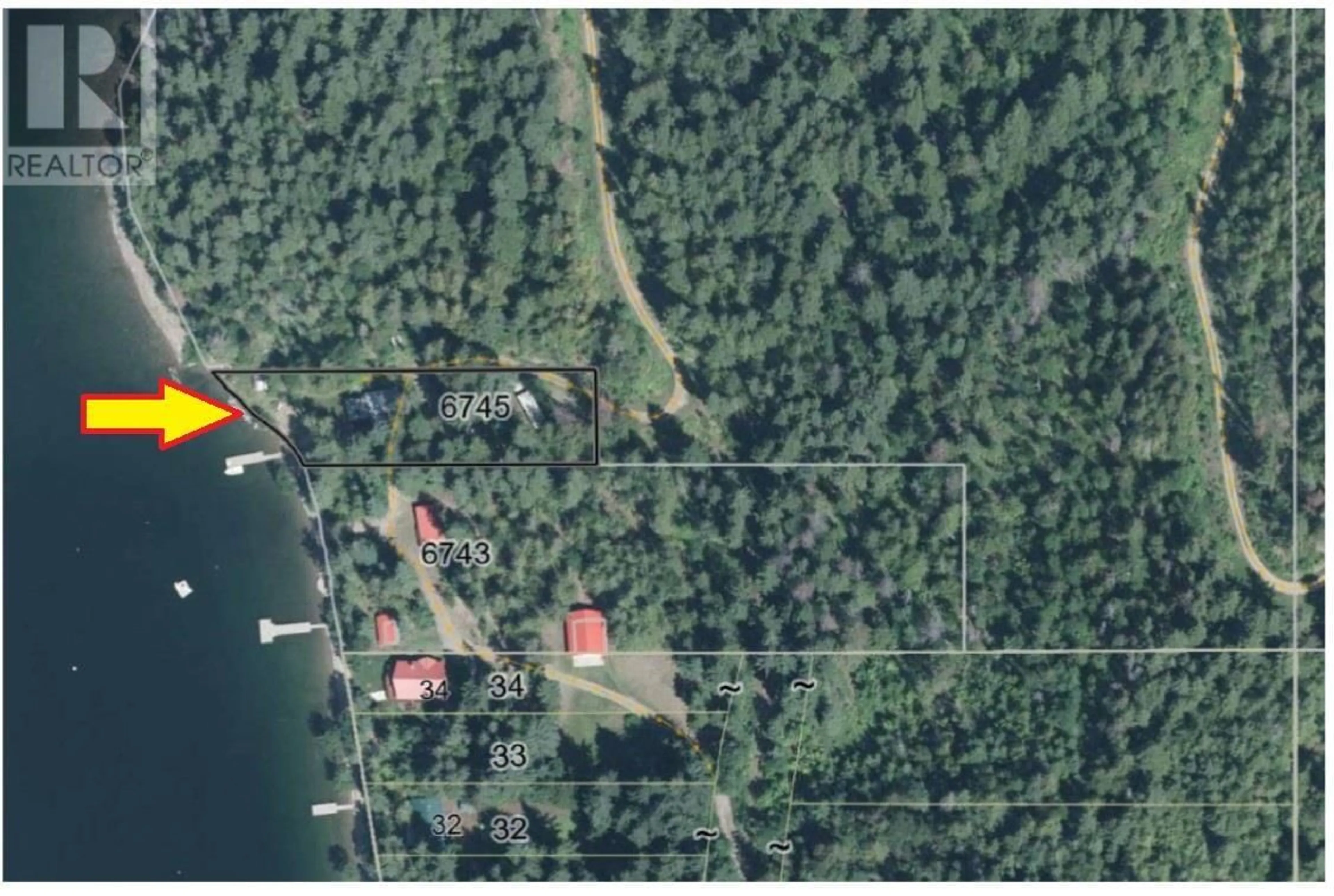 A pic from outside/outdoor area/front of a property/back of a property/a pic from drone, water/lake/river/ocean view for 6745 EAGLE BAY ROAD, Eagle Bay British Columbia V0E1T0