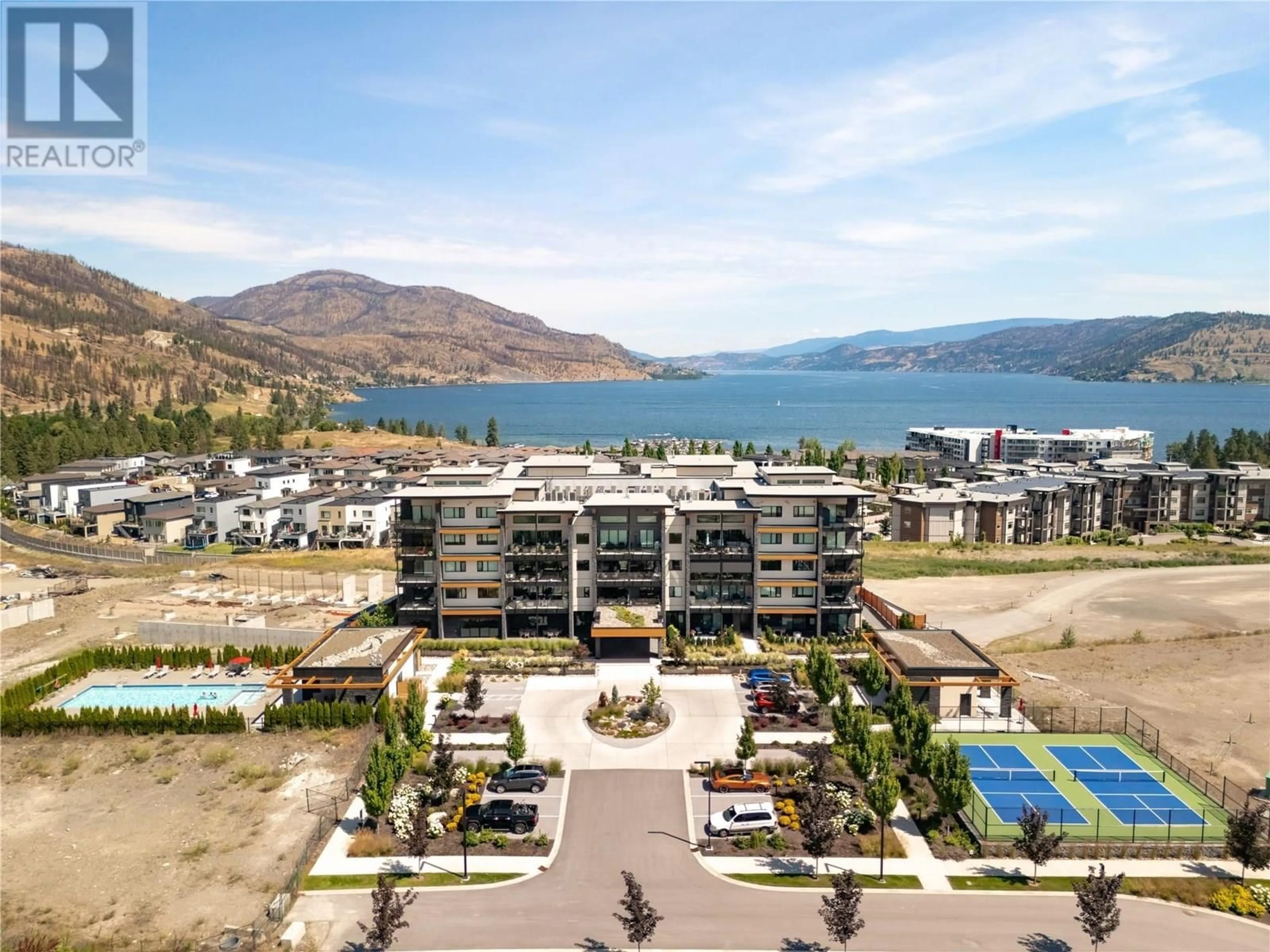 A pic from outside/outdoor area/front of a property/back of a property/a pic from drone, water/lake/river/ocean view for 3307 - 3000 ARIVA DRIVE, West Kelowna British Columbia V1Z0B3