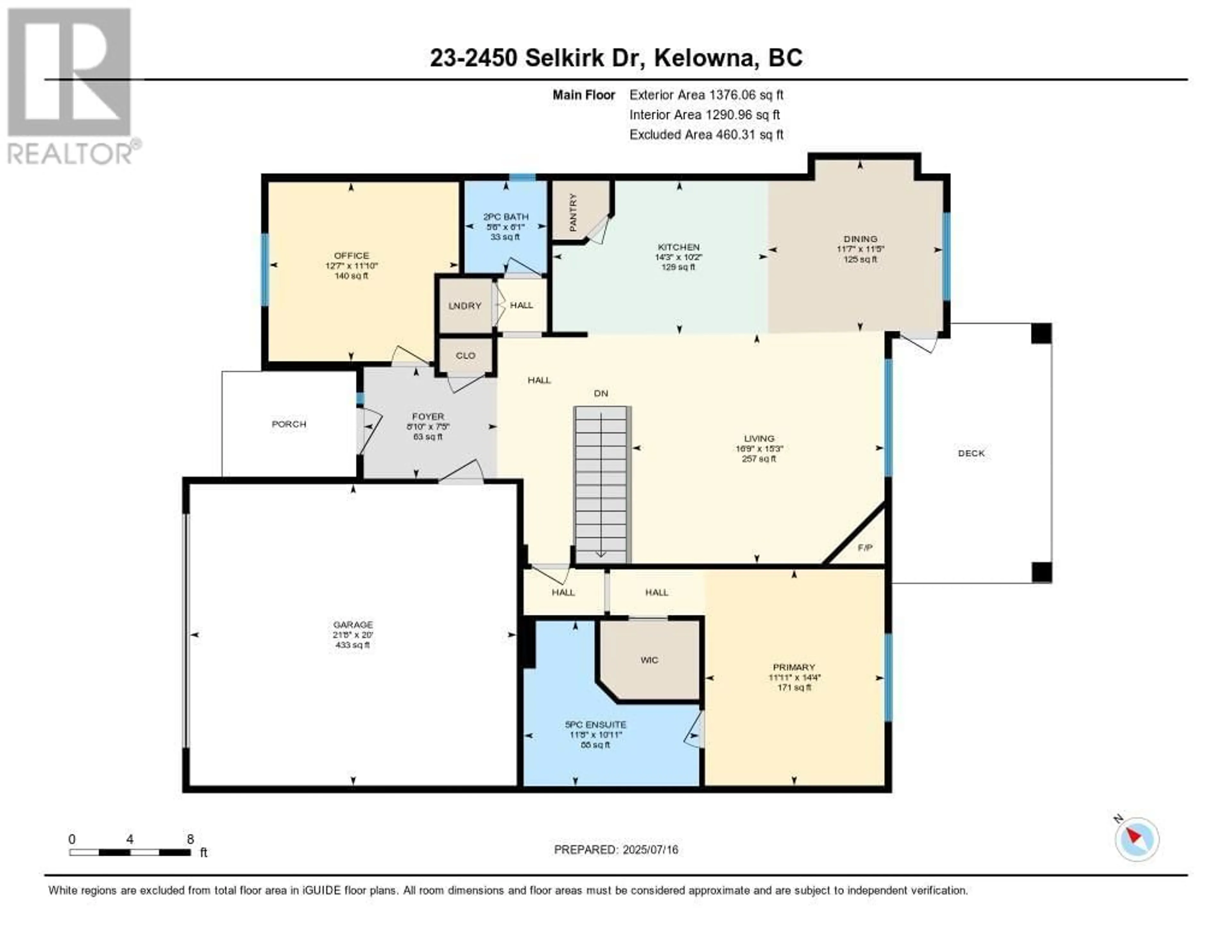 Floor plan for 23 - 2450 SELKIRK DRIVE, Kelowna British Columbia V1V2Z5