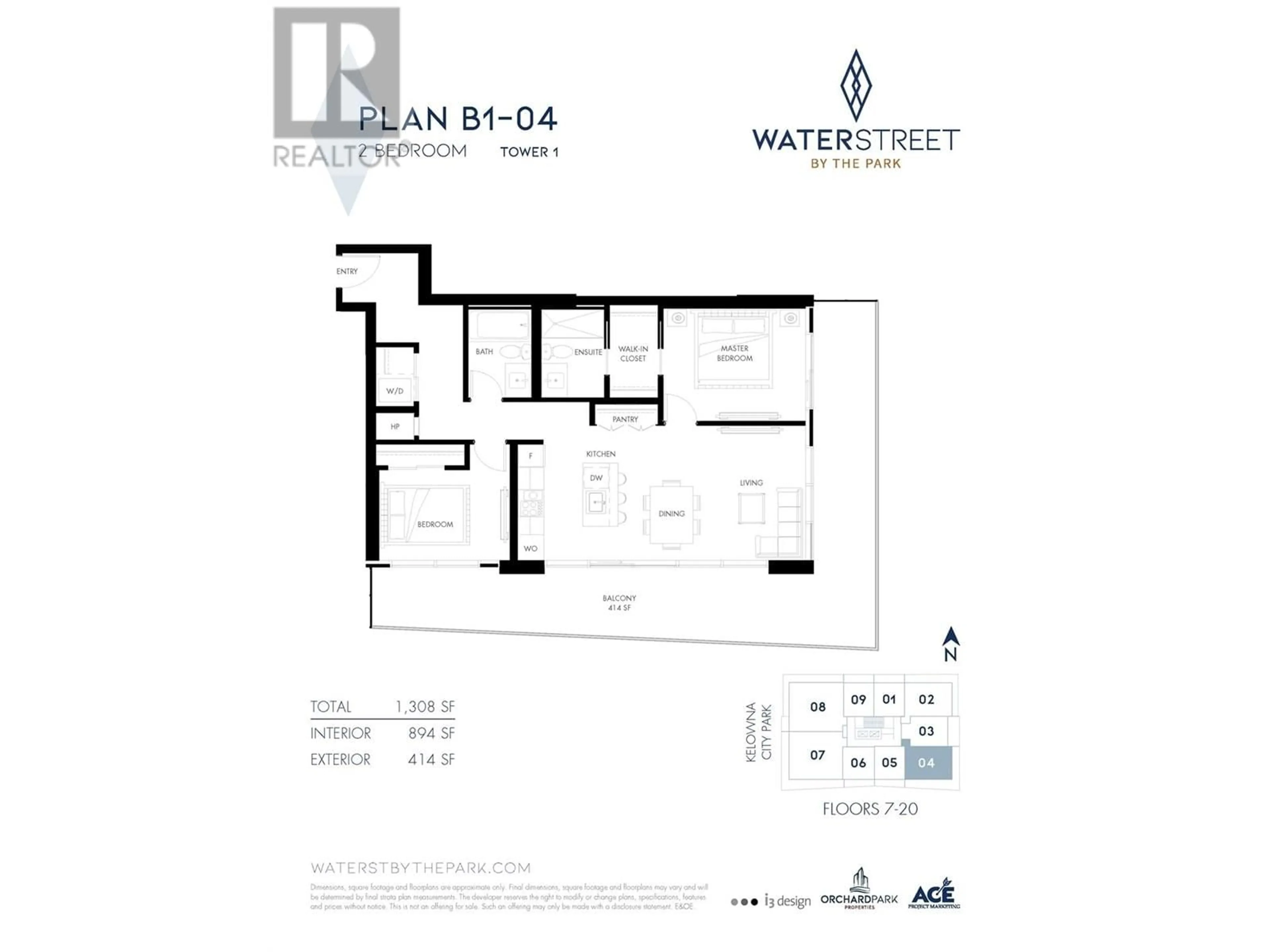 Floor plan for 804 - 238 LEON AVENUE, Kelowna British Columbia V1Y6H9