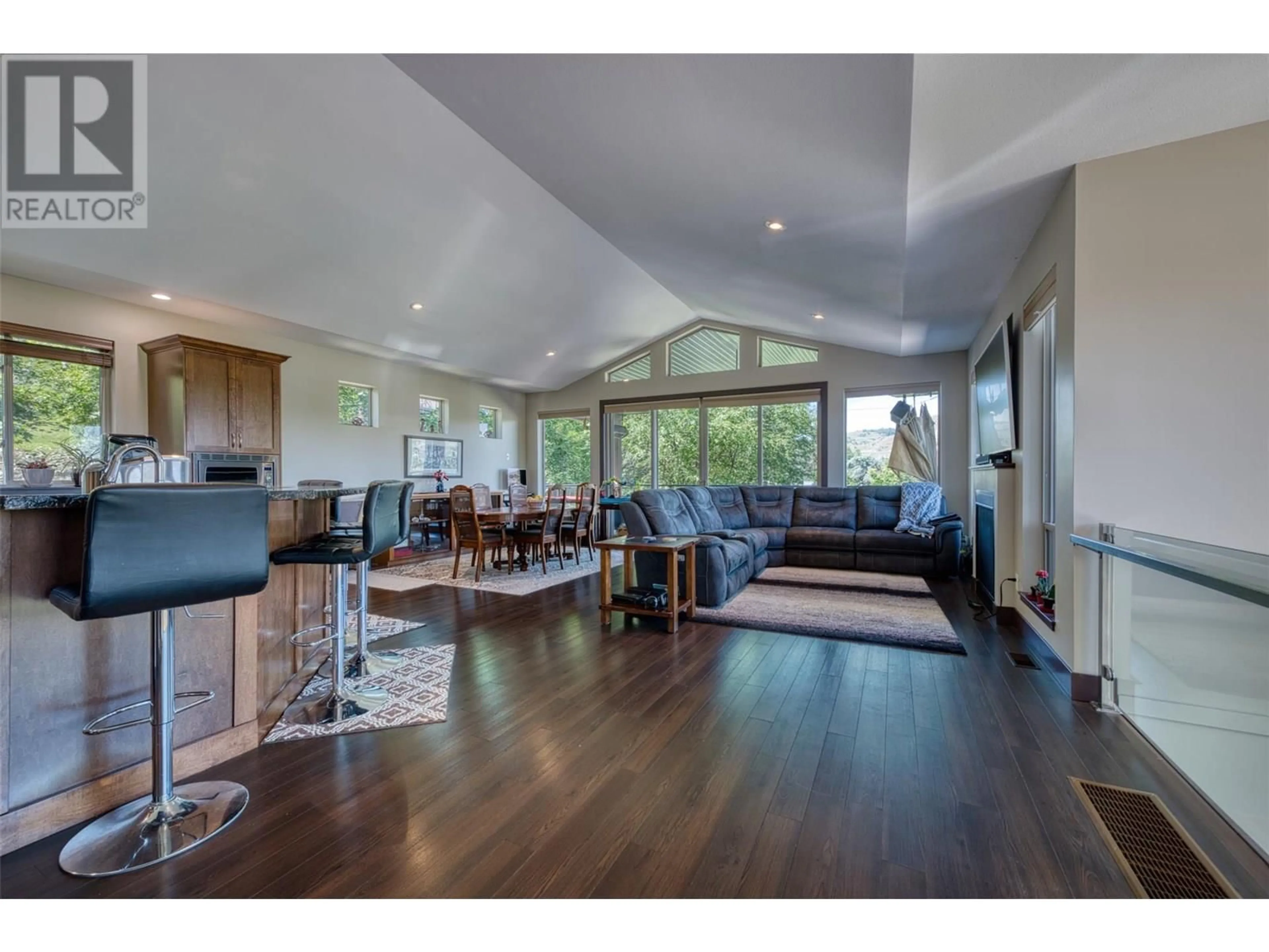 Open concept kitchen, wood/laminate floor for 12210 COLDSTREAM CREEK ROAD, Coldstream British Columbia V1B1G1