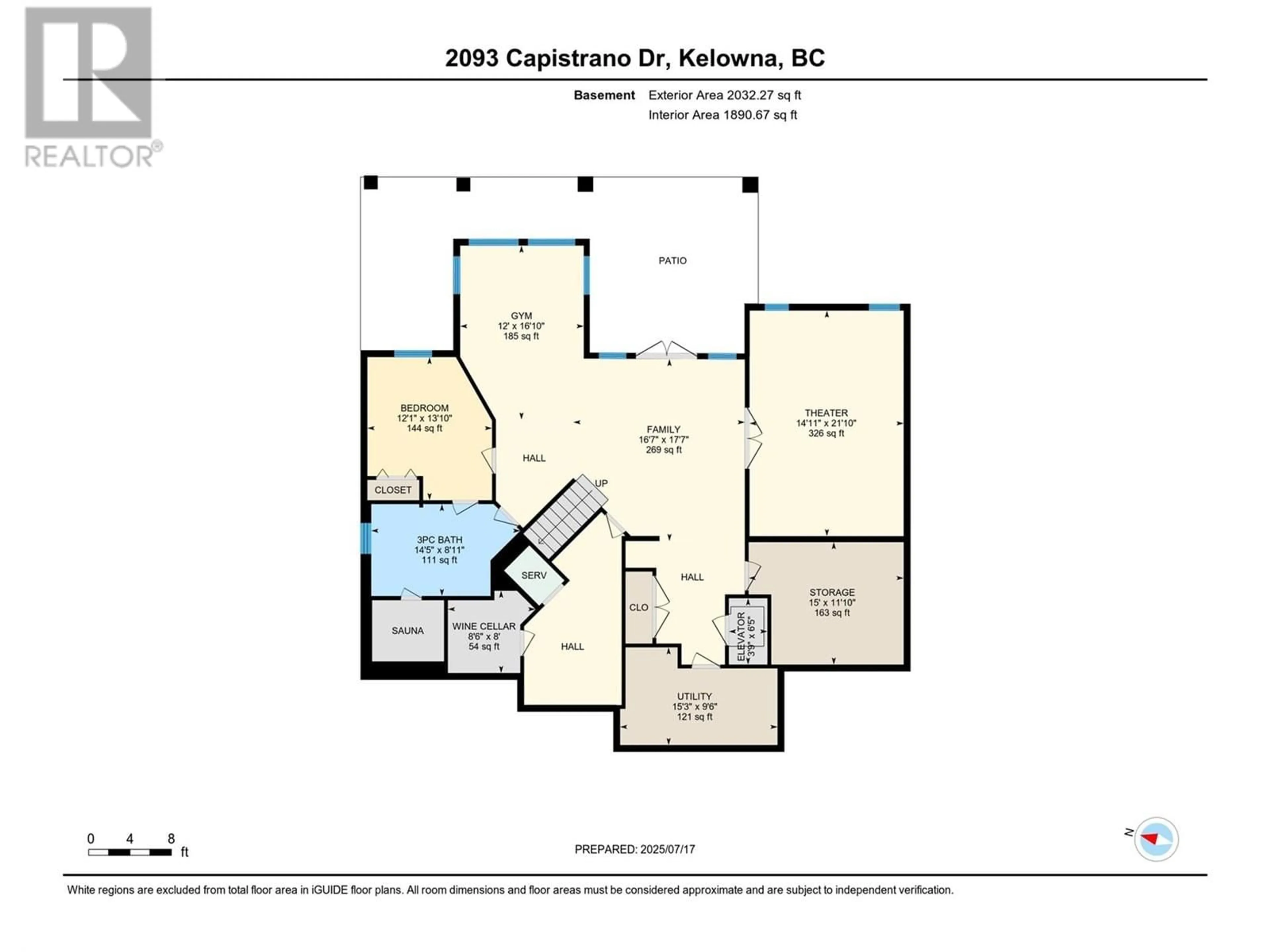 Floor plan for 2093 CAPISTRANO DRIVE, Kelowna British Columbia V1V2N1