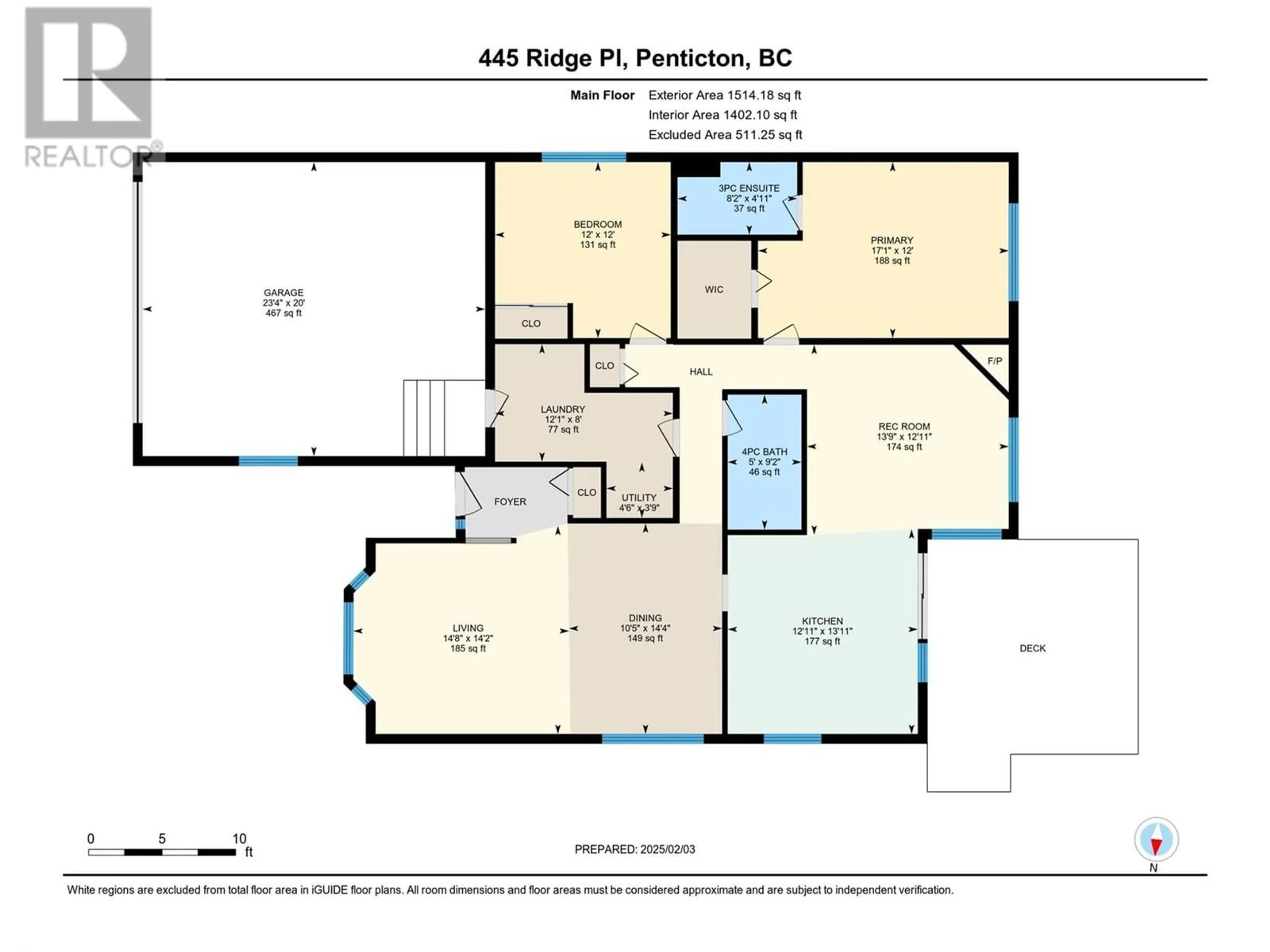 Floor plan for 445 RIDGE PLACE, Penticton British Columbia V2A8N7
