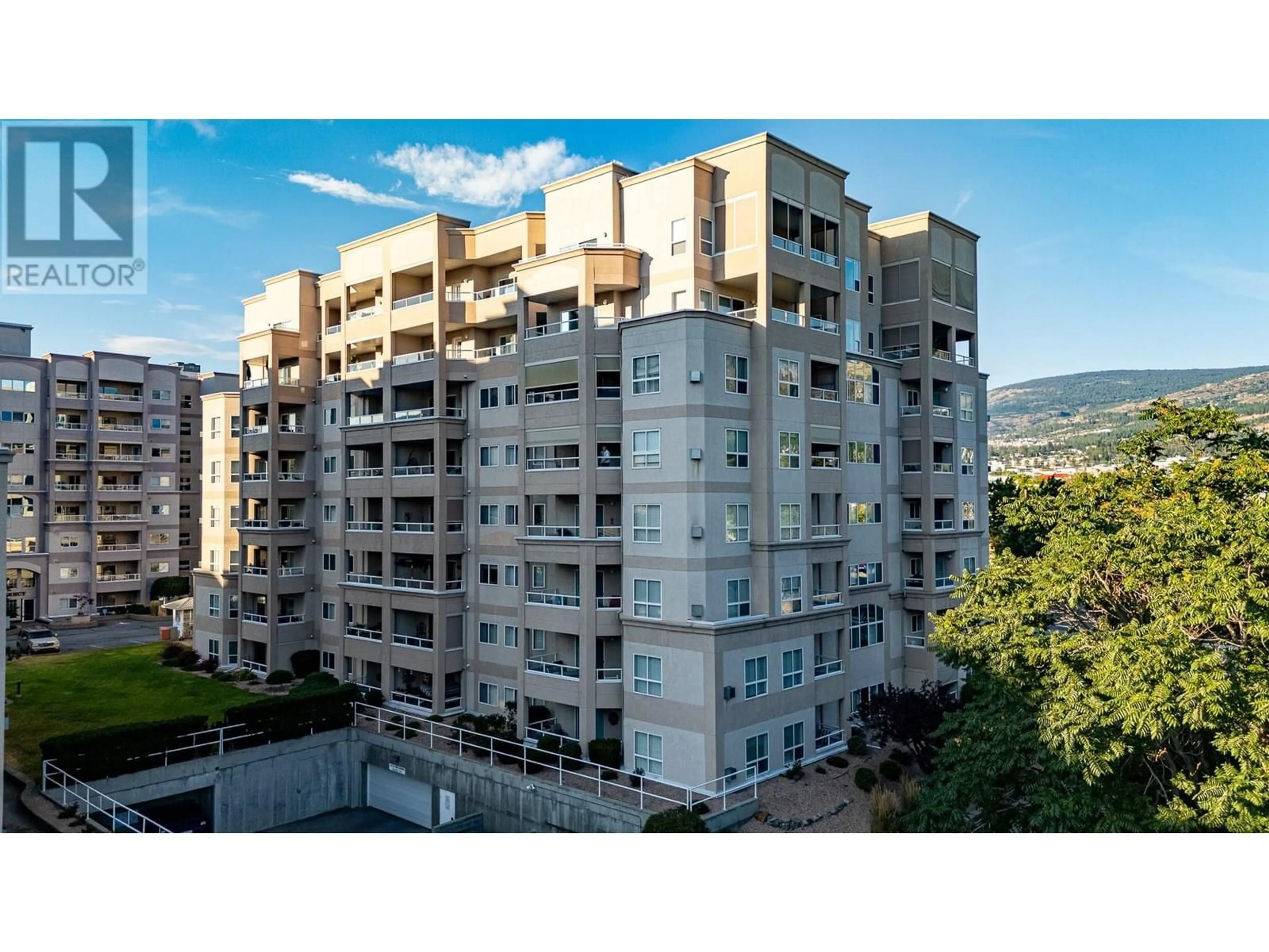 A pic from outside/outdoor area/front of a property/back of a property/a pic from drone, city buildings view from balcony for 305 - 2265 ATKINSON STREET, Penticton British Columbia V2A8R7