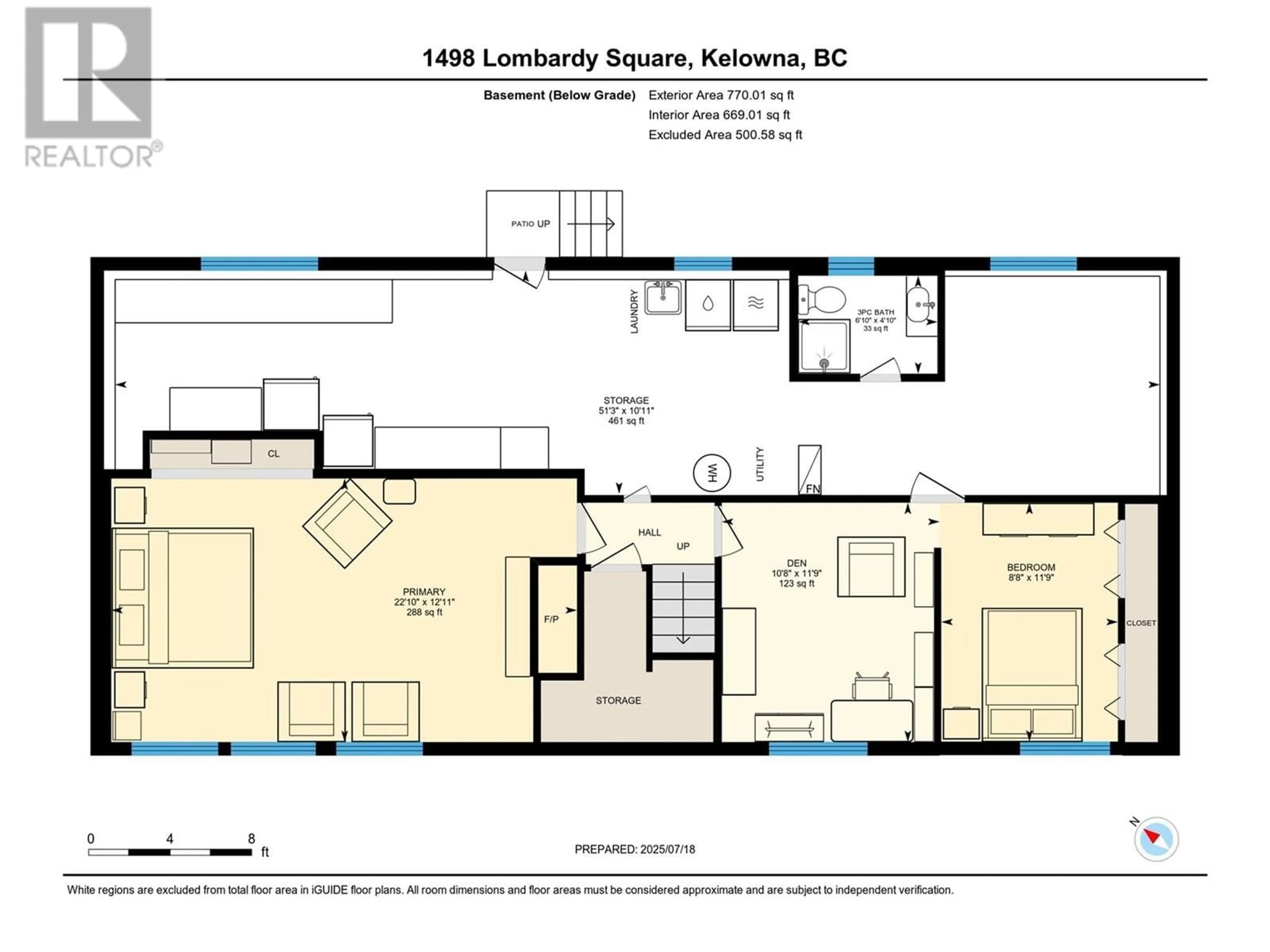 Floor plan for 1498 LOMBARDY SQUARE, Kelowna British Columbia V1Y3S7