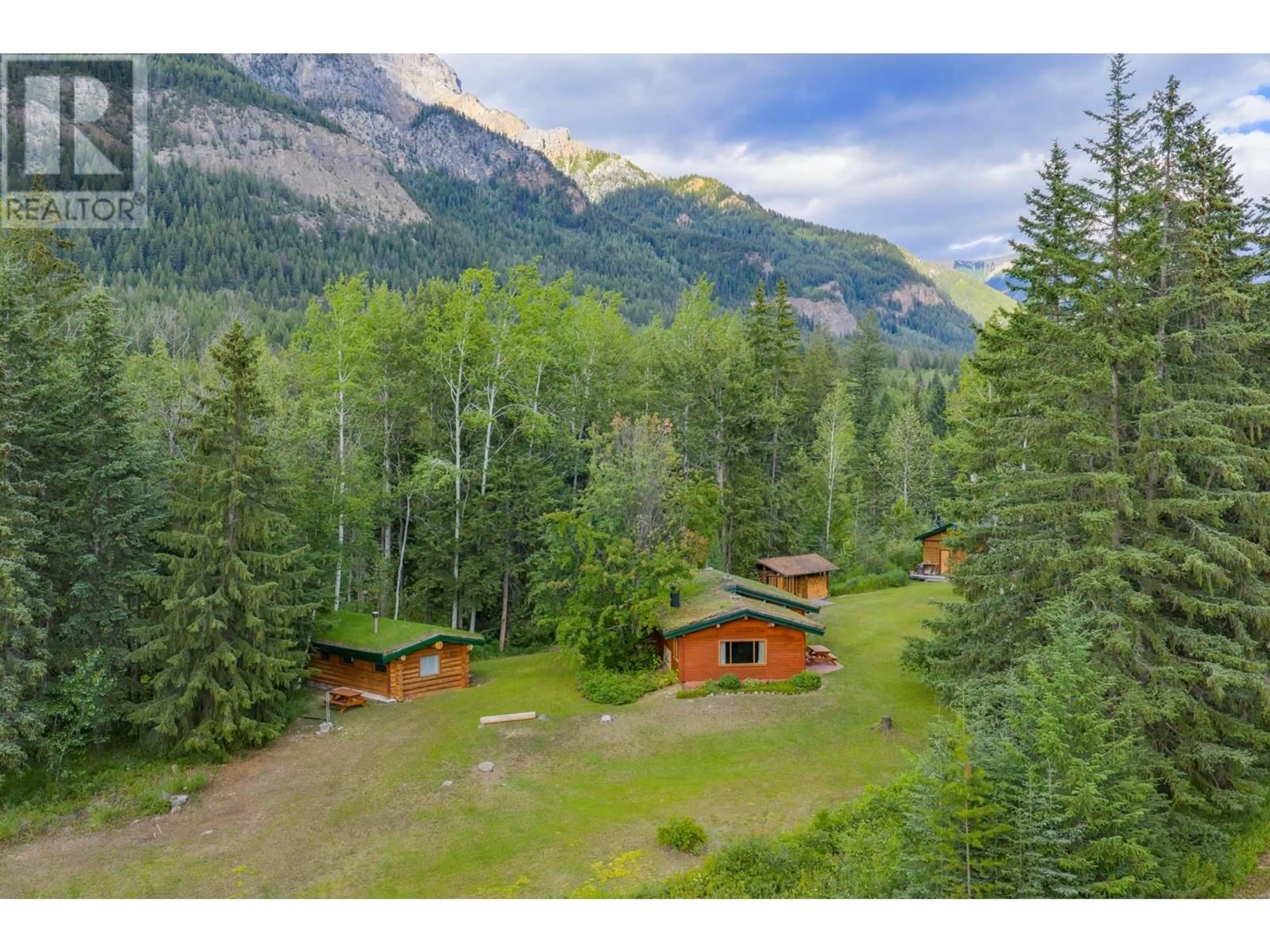 A pic from outside/outdoor area/front of a property/back of a property/a pic from drone, mountain view for 1739 CAMPBELL ROAD, Golden British Columbia V0A1H7