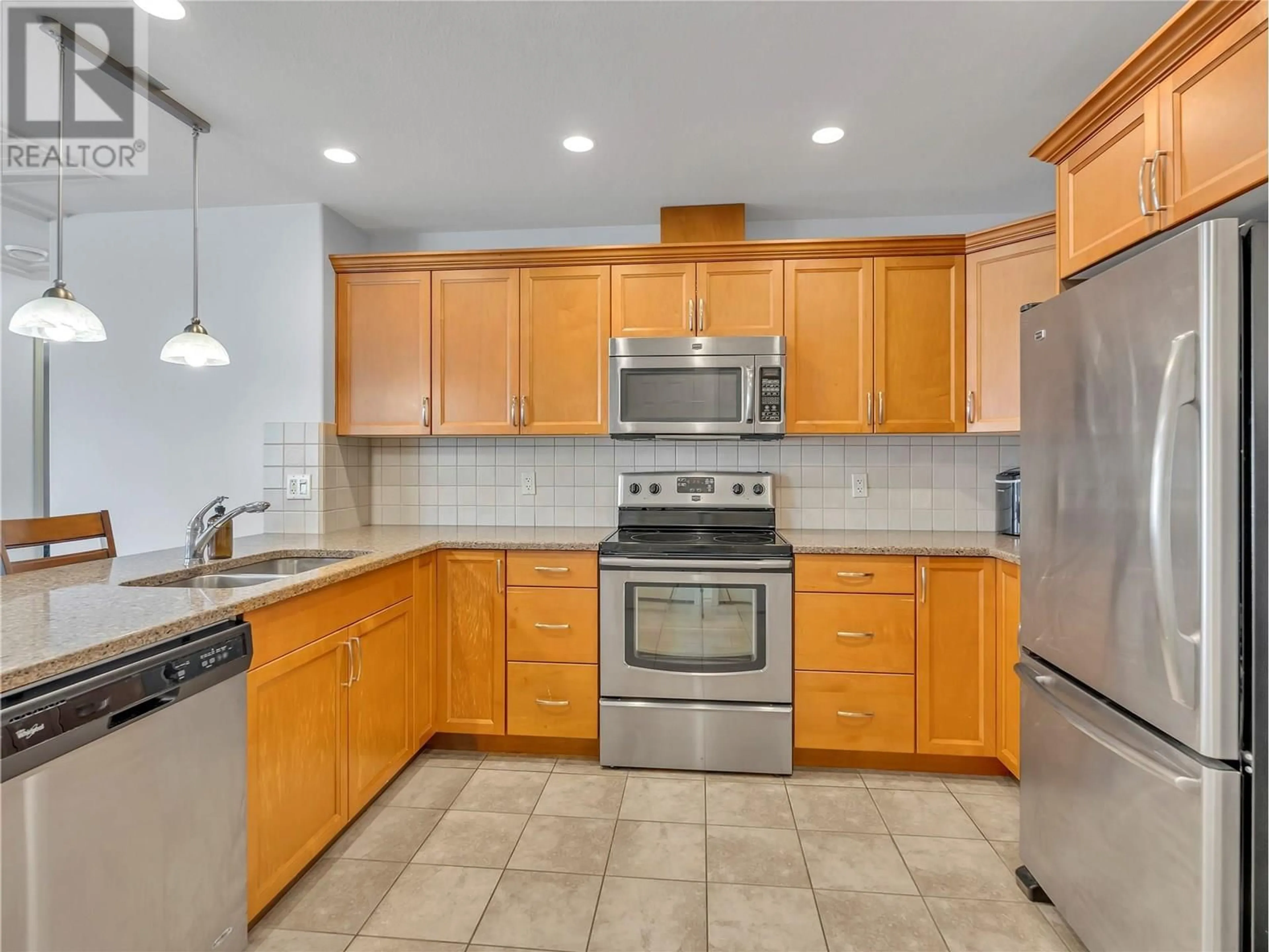 Standard kitchen, ceramic/tile floor for 904 - 2125 ATKINSON STREET, Penticton British Columbia V2A9E6