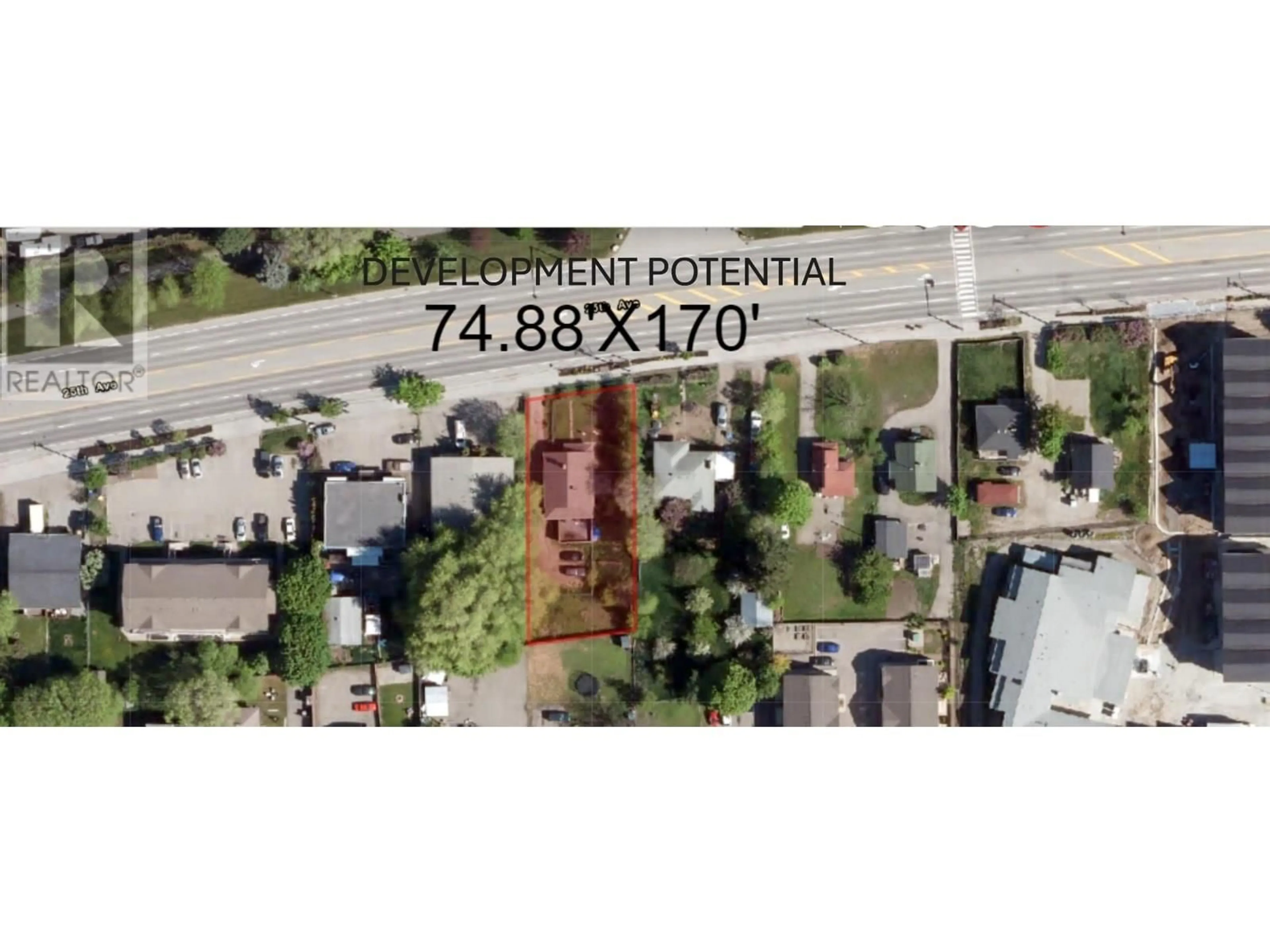 A pic from outside/outdoor area/front of a property/back of a property/a pic from drone, street for 3708 25 AVENUE, Vernon British Columbia V1T1P3