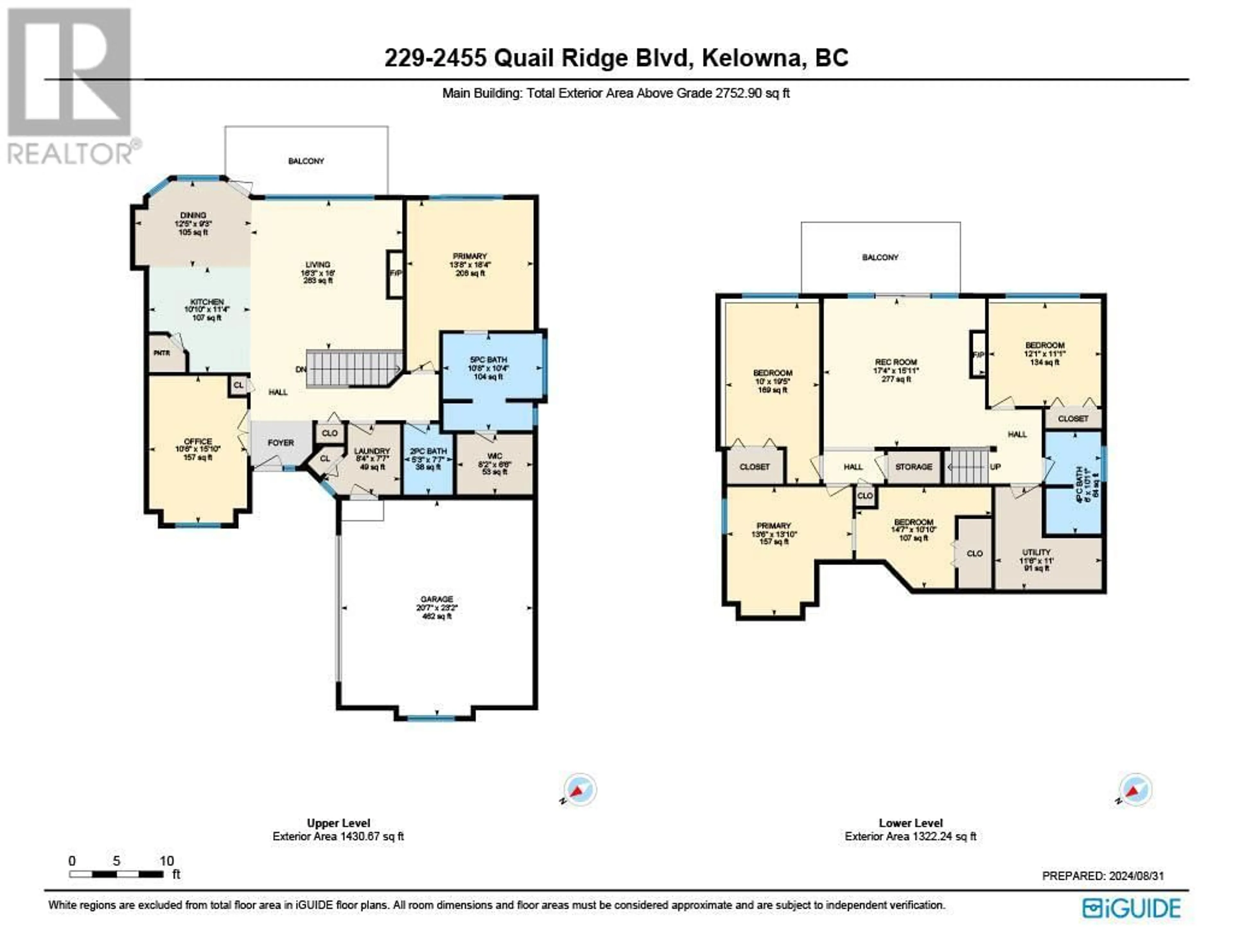 Floor plan for 229 - 2455 QUAIL RIDGE BOULEVARD, Kelowna British Columbia V1V2S8