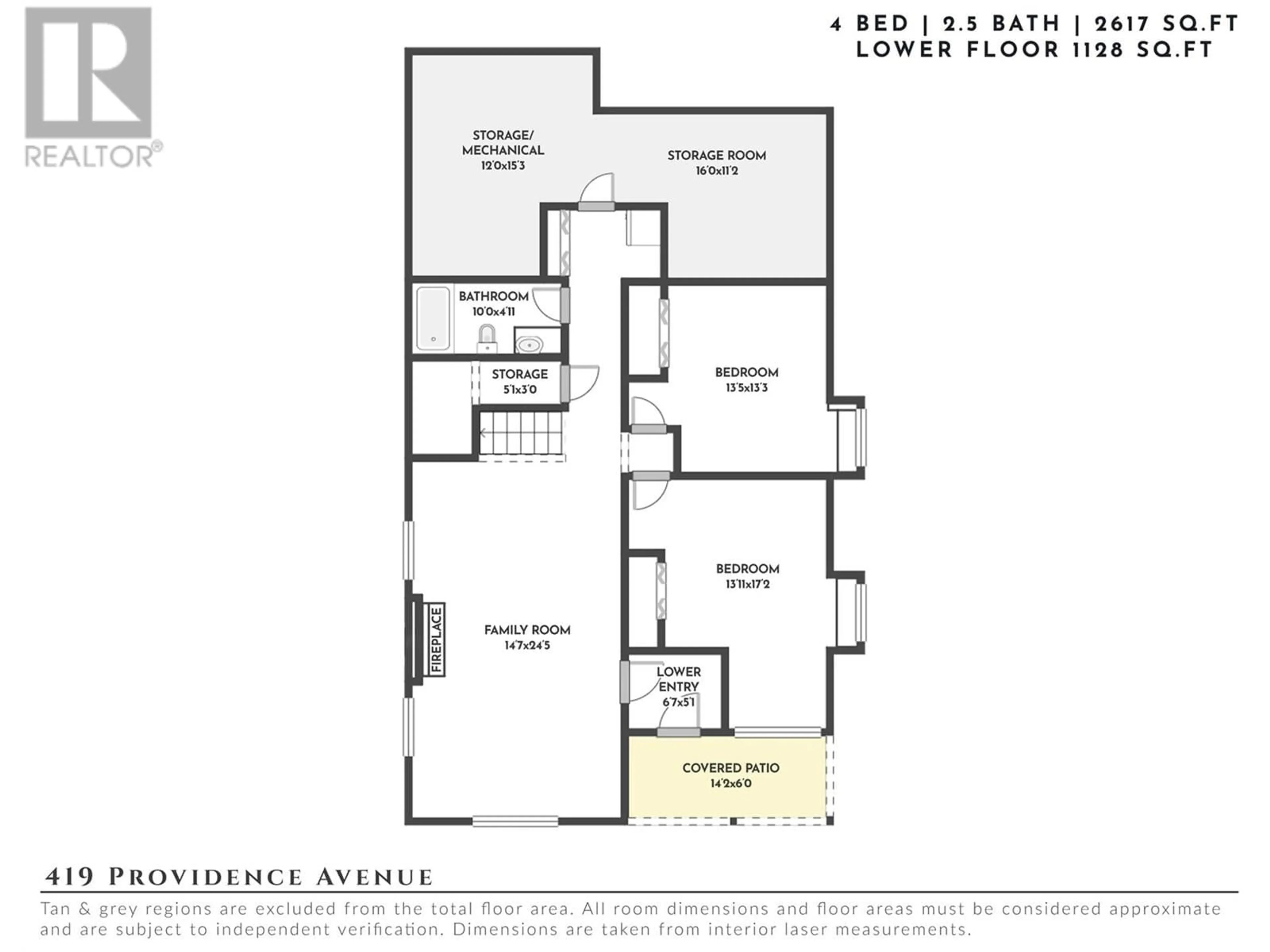 Floor plan for 419 PROVIDENCE AVENUE, Kelowna British Columbia V1W4S8